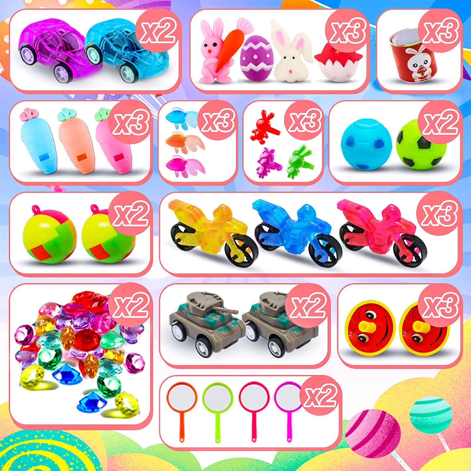 75 PCS Prefilled Easter Eggs with Assorted Toys Inside - Easter Basket Stuffers for Kids, Easter Egg Hunt Prizes, Classroom Rewards & Party Favors - Perfect for Easter Celebrations, School Events & Holiday Gifts