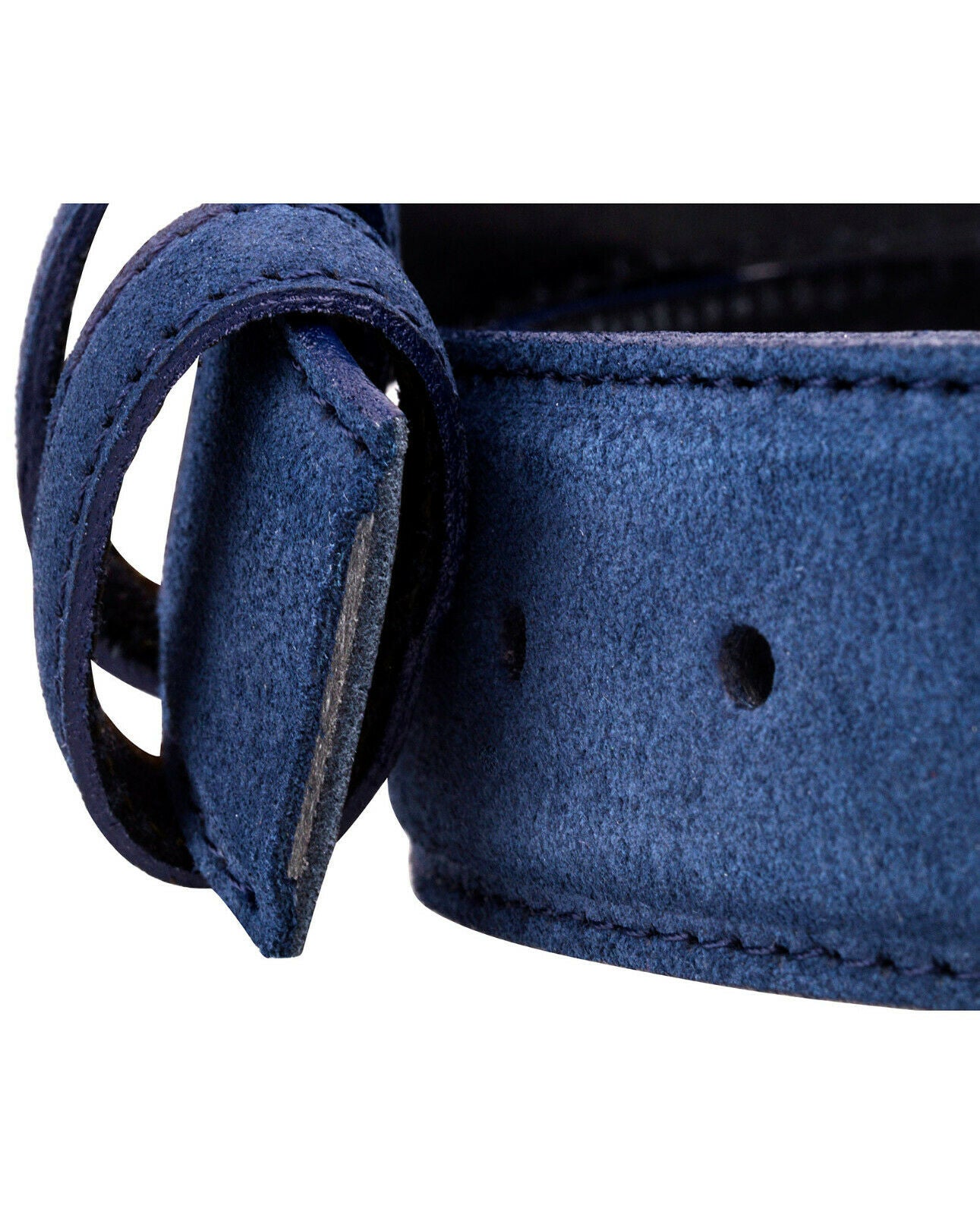 Men's Blue Suede Belt 35mm - No Buckle Replacement Strap Compatible with Ferragamo Buckles | Premium Dress Belt for Business & Formal Occasions
