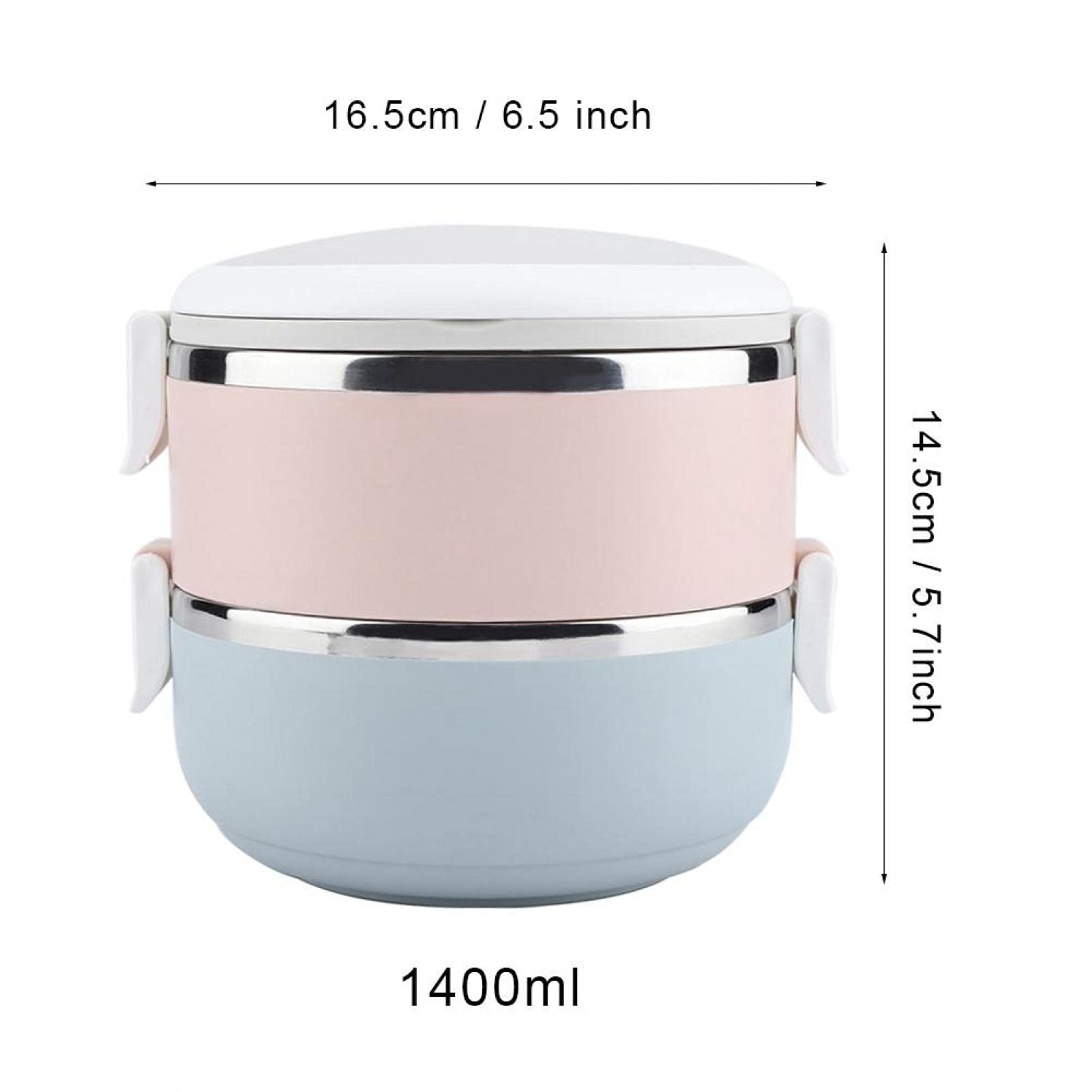 Haofy 1400ml Stainless Steel Lunch Box - 2-Tier Portable Food Container for School, Office & Picnic | BPA-Free, Leak-Proof & Insulated | Perfect for Meal Prep & Outdoor Activities