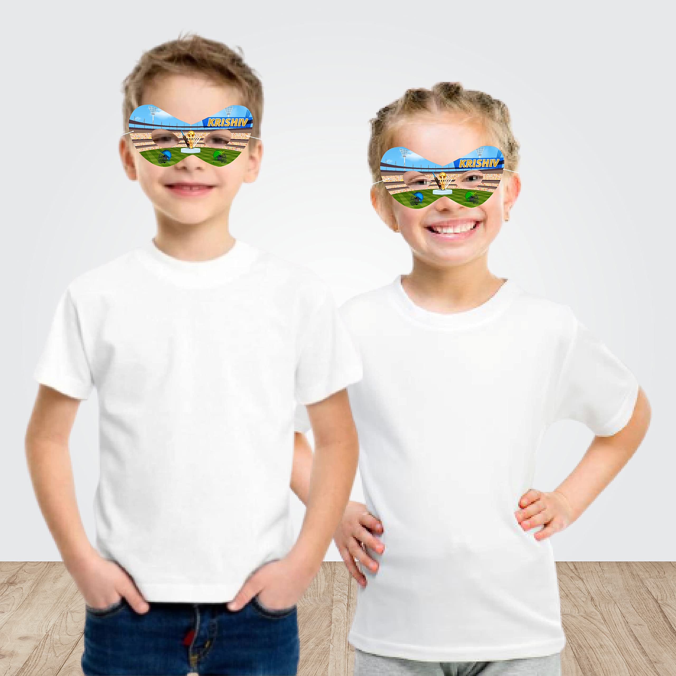 Cricket Theme Birthday Eye Mask with Baby Name - Personalized Cricket Party Decorations for Kids Birthday Celebrations and Sports Themed Events