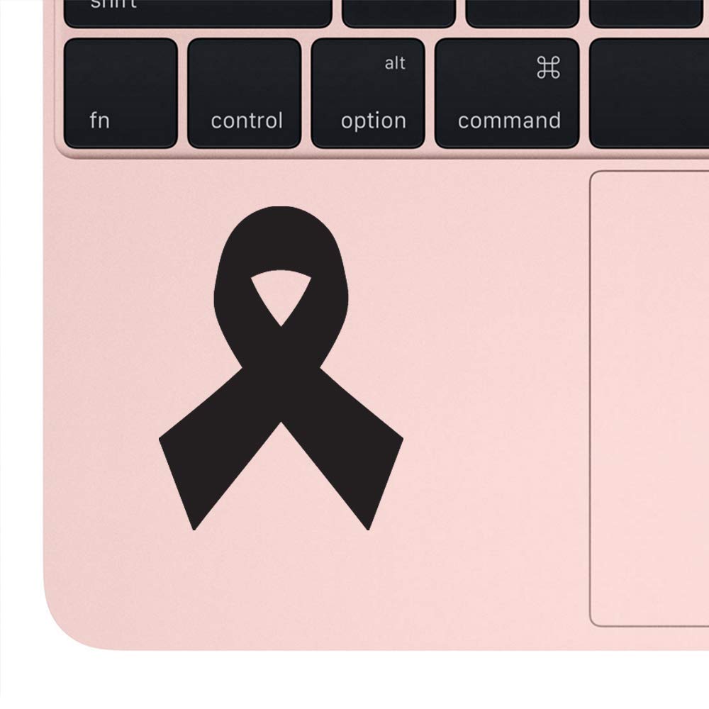 Premium Black Cancer Ribbon Silhouette Vinyl Decals (Set of 2) - Waterproof Stickers for Laptop, Phone, Car, Helmet, Mug & Wall Decor - Perfect for Awareness, Gifts & Personalization