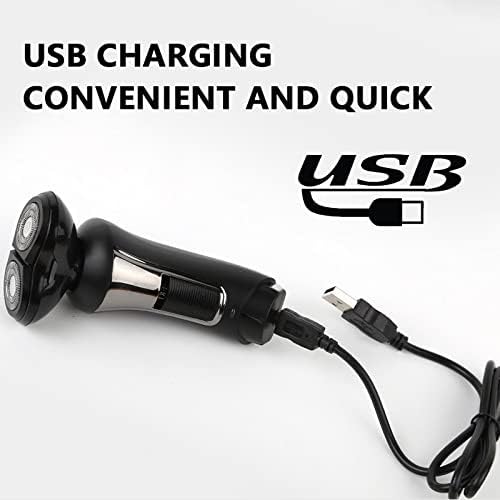 3-in-1 Electric Shaver for Bald Men - Waterproof USB Rechargeable Head Shaver with Nose Hair Trimmer & Triple Razor System - Perfect for Head Shaving, Beard Trimming & Grooming at Home or Travel