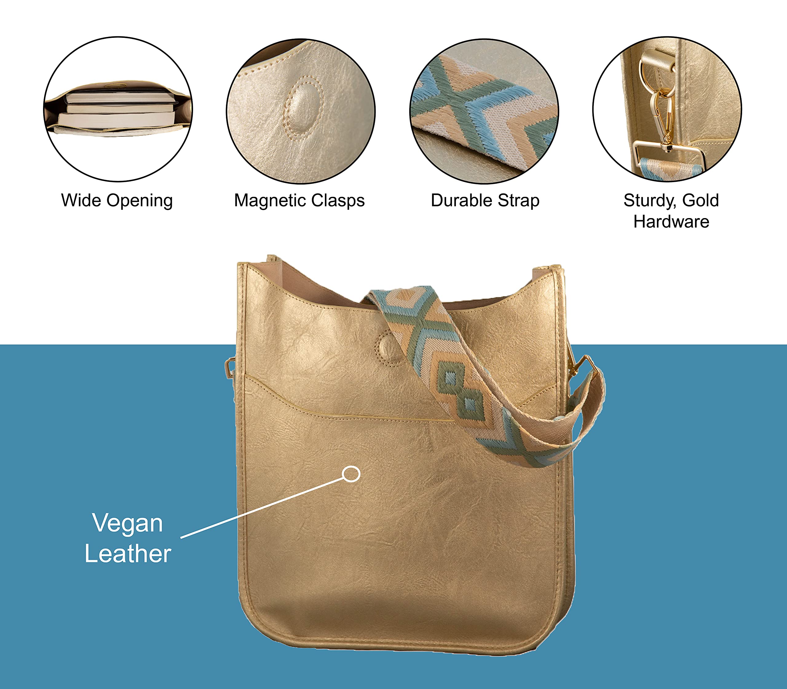 Stylish Vegan Leather Pinafore Crossbody Bag with Adjustable Strap - Perfect for Work, Travel & Everyday Use
