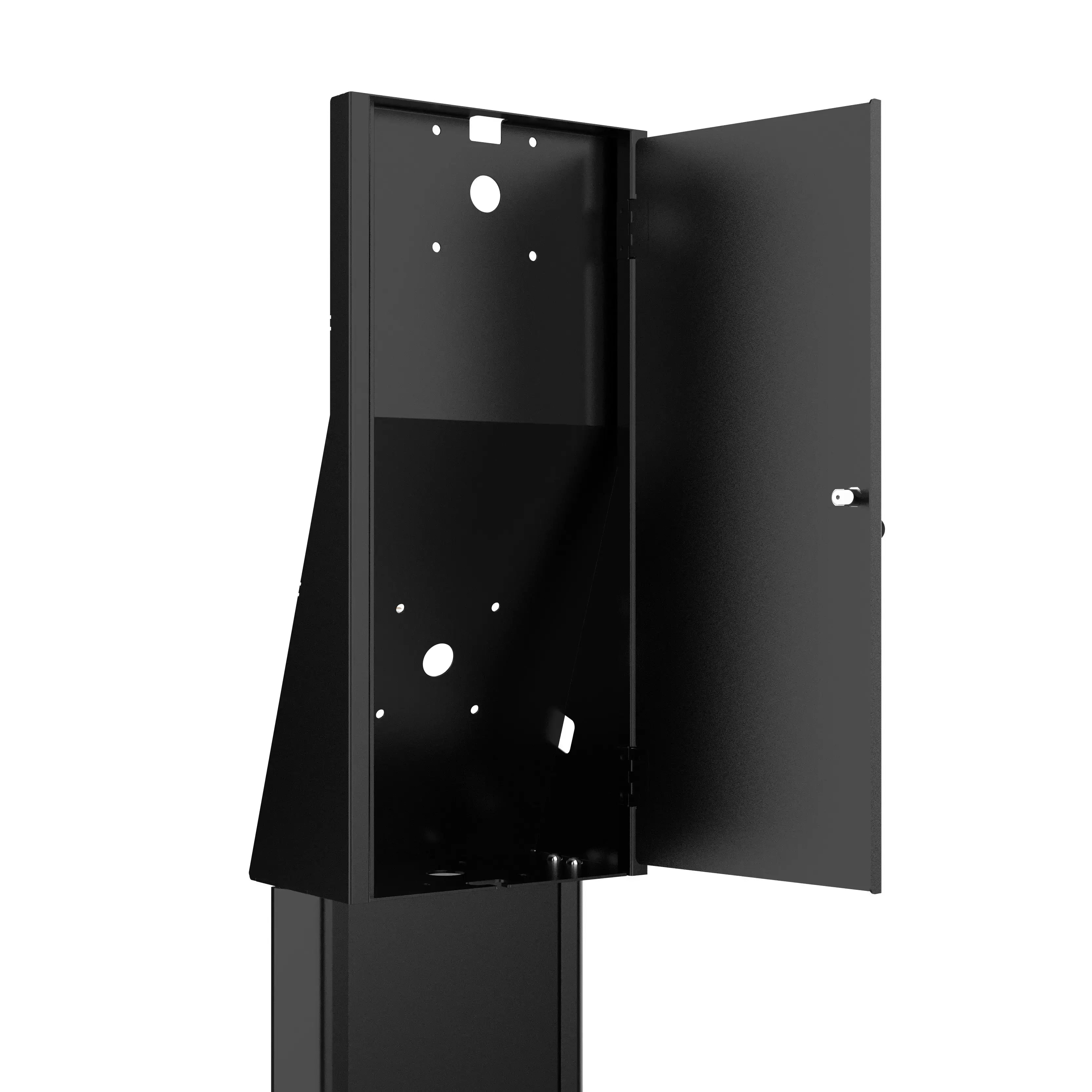 Dual Security Enclosure Desk Mount with Storage Compartment - Heavy Duty Monitor Stand for Office & Home Workspace Organization
