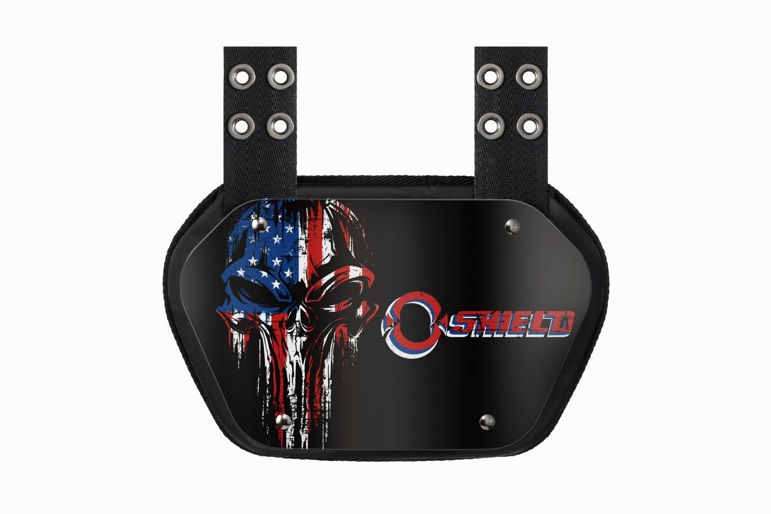 O Shield Football Back Plate - Lower Back Protection Pads for Football Players, Rear Protector with Power Series Designs (Power Skull, Angel & Demons, Seal Power) - Ideal for Training, Games & Contact Sports Safety Gear