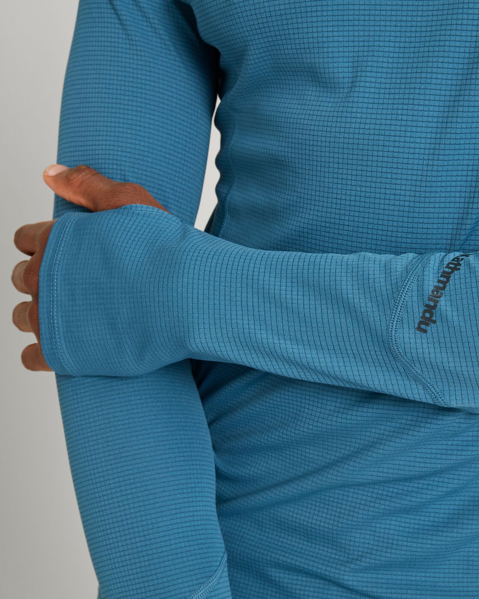 KMDAction Men's Long Sleeve Athletic Shirt - Moisture Wicking Steel Blue Workout Top for Running, Gym & Outdoor Activities