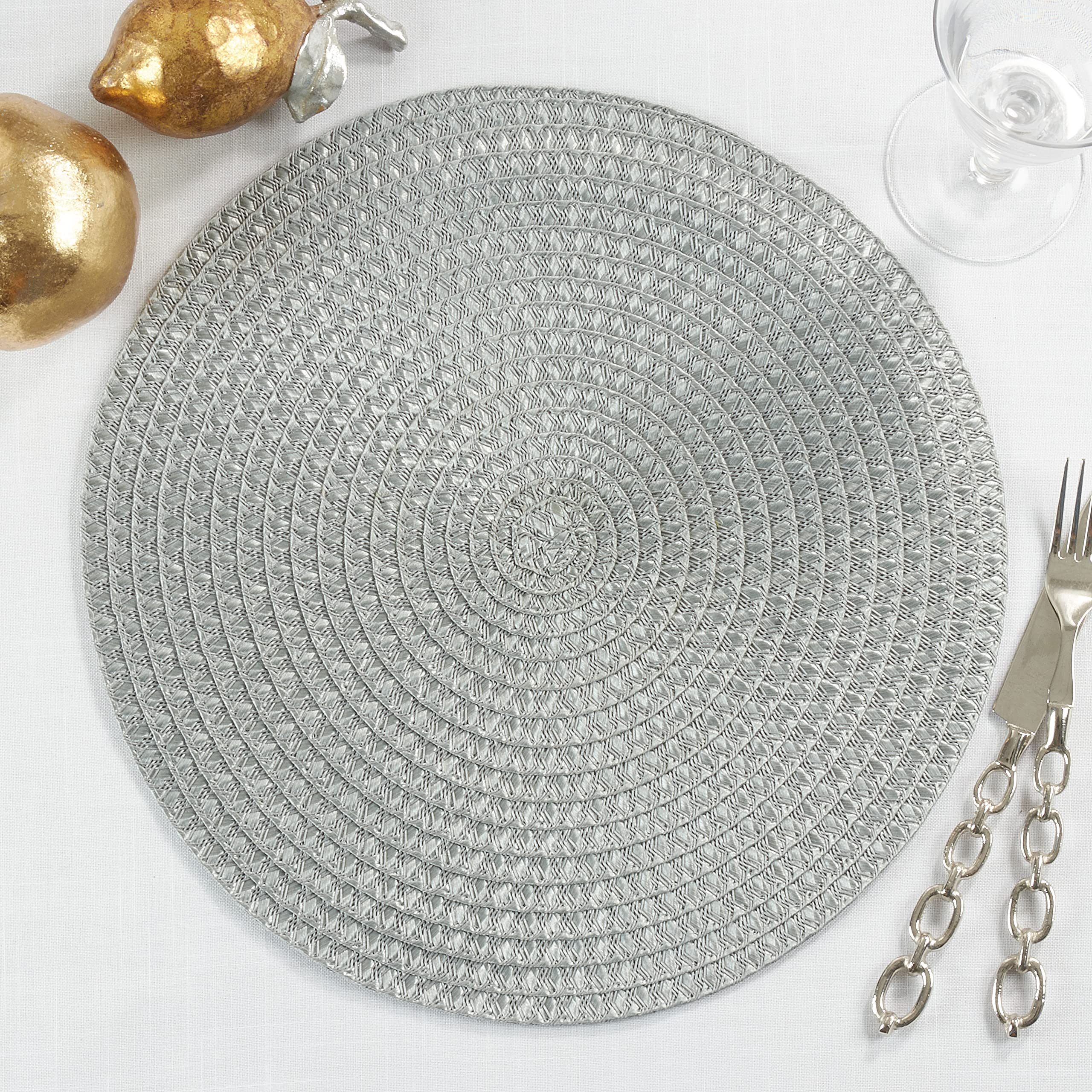Round Non-Slip Placemats Set of 4 - Stylish & Durable Table Mats for Dining, Kitchen, or Party Decor - Perfect for Everyday Use & Special Occasions