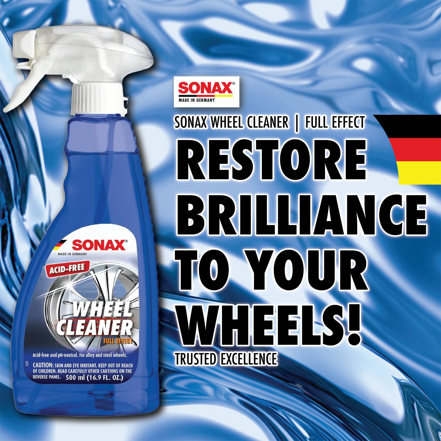 SONAX Wheel Brush Combo - Complete Car Wheel Cleaning Kit with Brake Dust Remover & Microfiber Towel | Professional-Grade Wheel Cleaner for Cars, Trucks & SUVs | Easy to Use Wheel Detailing Tool (SON-232200-AZBN) | Perfect for Deep Cleaning Alloy Rims & Removing Tough Brake Dust