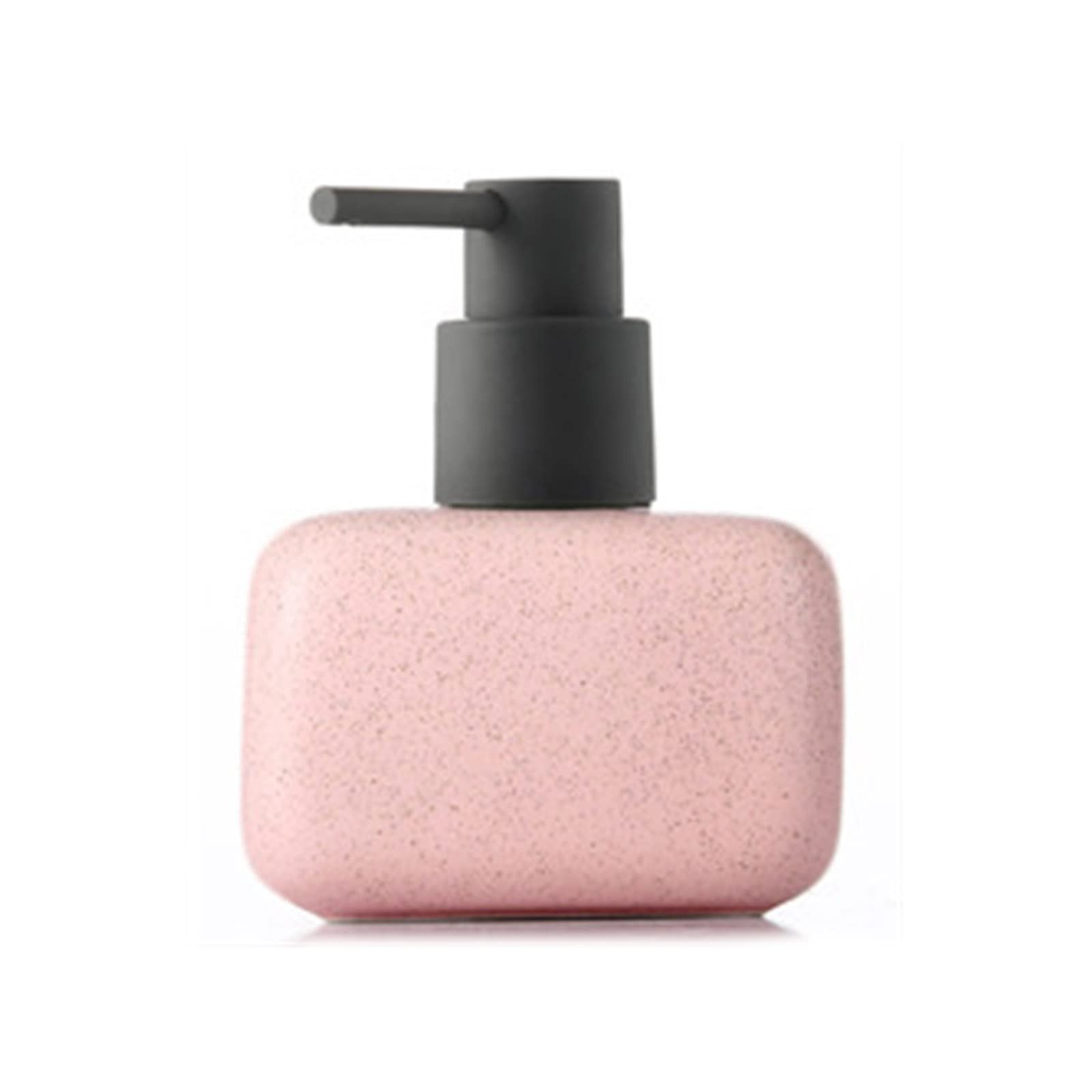 TOMYEUS Ceramic Soap Dispenser - Square Bathroom & Kitchen Liquid Soap Bottle with Press Top - Elegant Soap Container for Sink Counter, Vanity, and Washbasin (Color: Black) - Perfect for Home, Hotel, and Restaurant Use