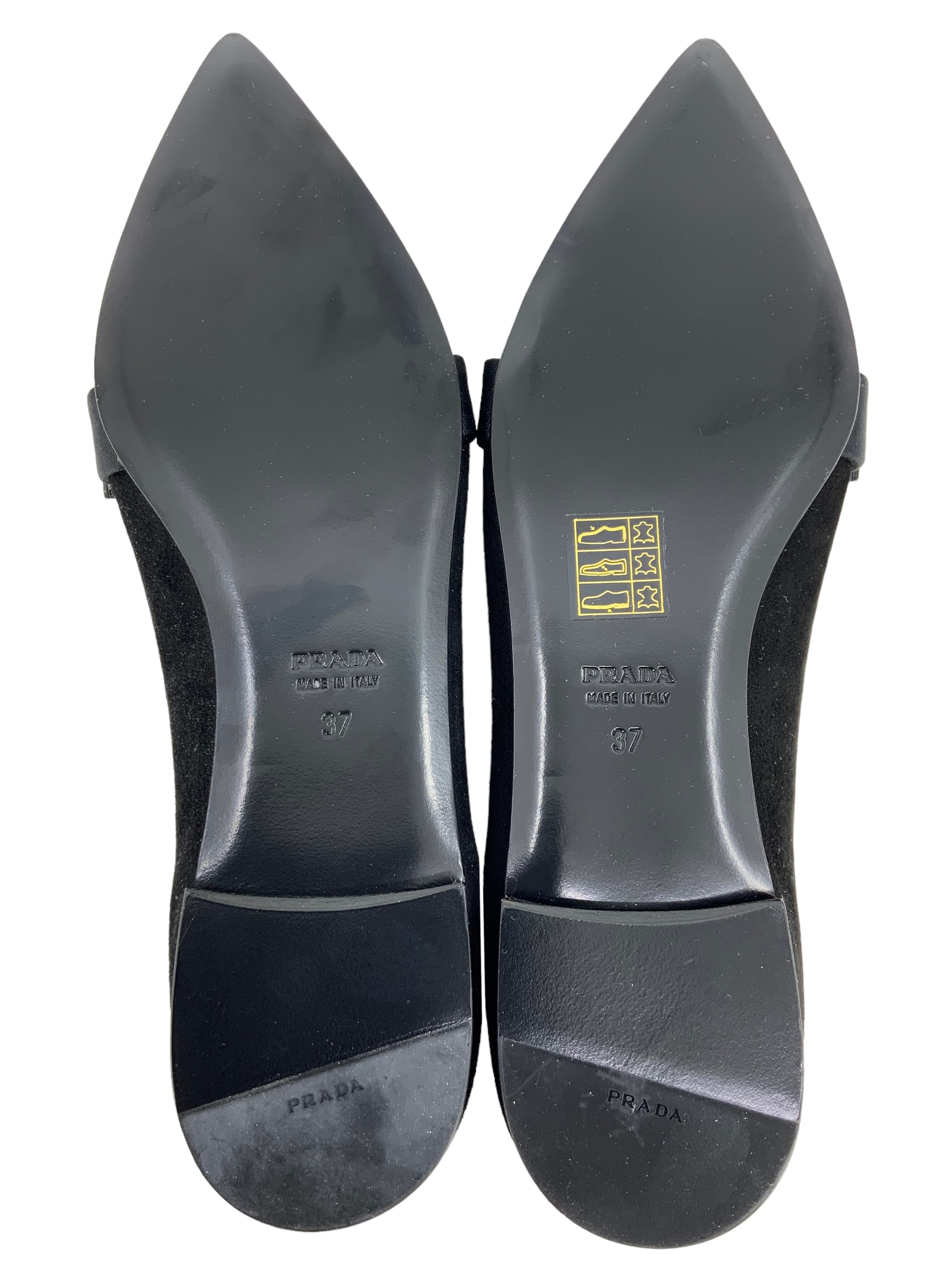 Prada Suede Point Toe Bow Pump Women's Size 7 US | Luxury Designer Heels for Work, Parties & Special Occasions