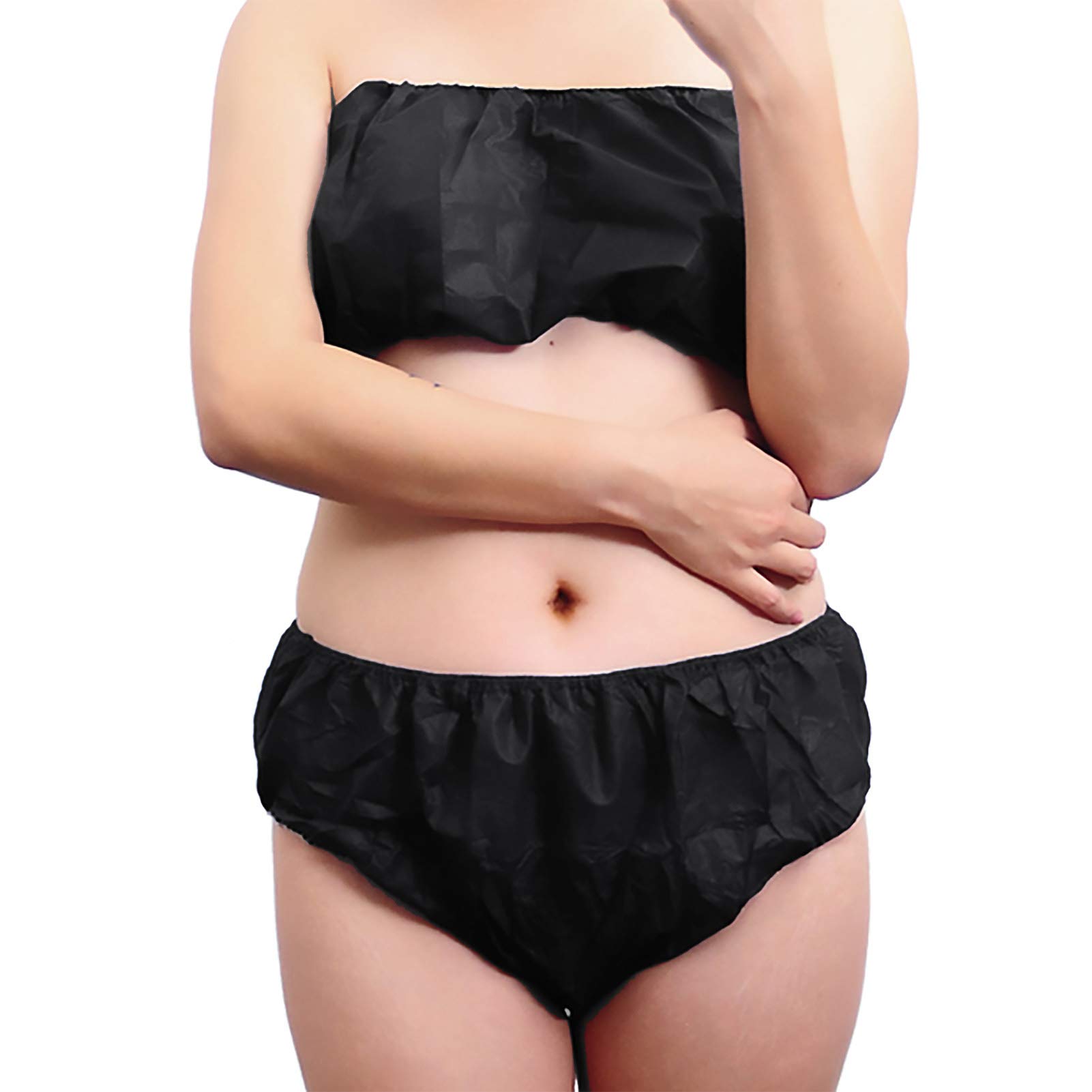 YIYIBO 50 Pack Disposable Underwear & Bra Set - Individually Wrapped for Hygiene - Perfect for Spray Tanning, Spa, Salon, Massage & Waxing Treatments