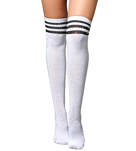 Rhinestones White the Black Stripe