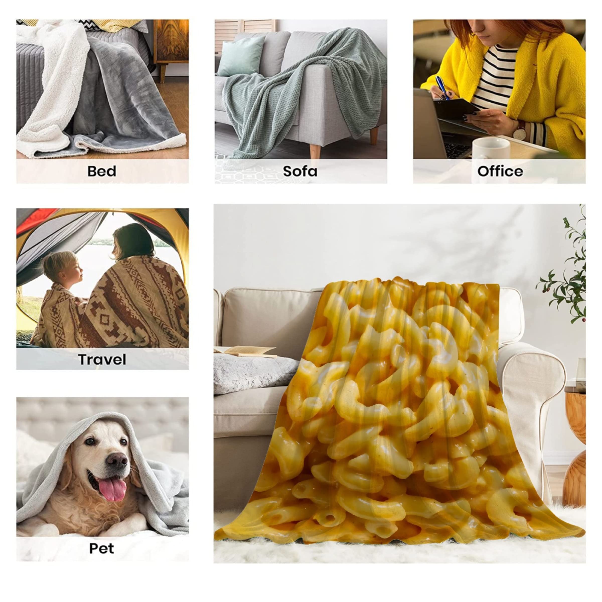 Ultra Soft Plush Cheese Throw Blanket - Warm Cozy Flannel Bed Quilt for Couch, Sofa & All Season Use - 90x120 Inches Family Size - Perfect for Movie Nights, Camping & Home Decor