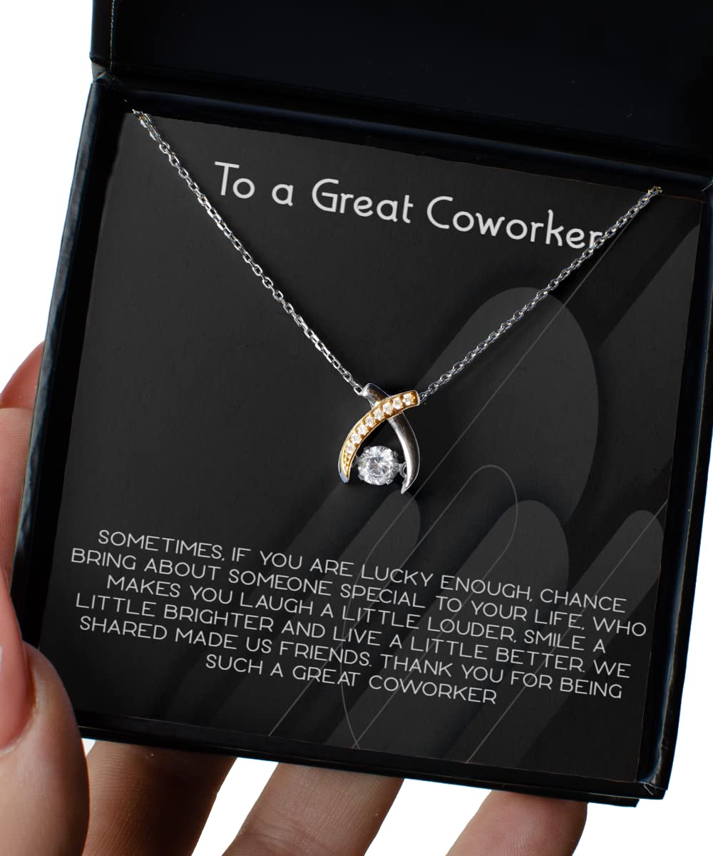 Wishbone Dancing Necklace - Unique Coworker Gift for Birthday, Christmas & Appreciation - Elegant Jewelry for Office Celebrations & Special Occasions