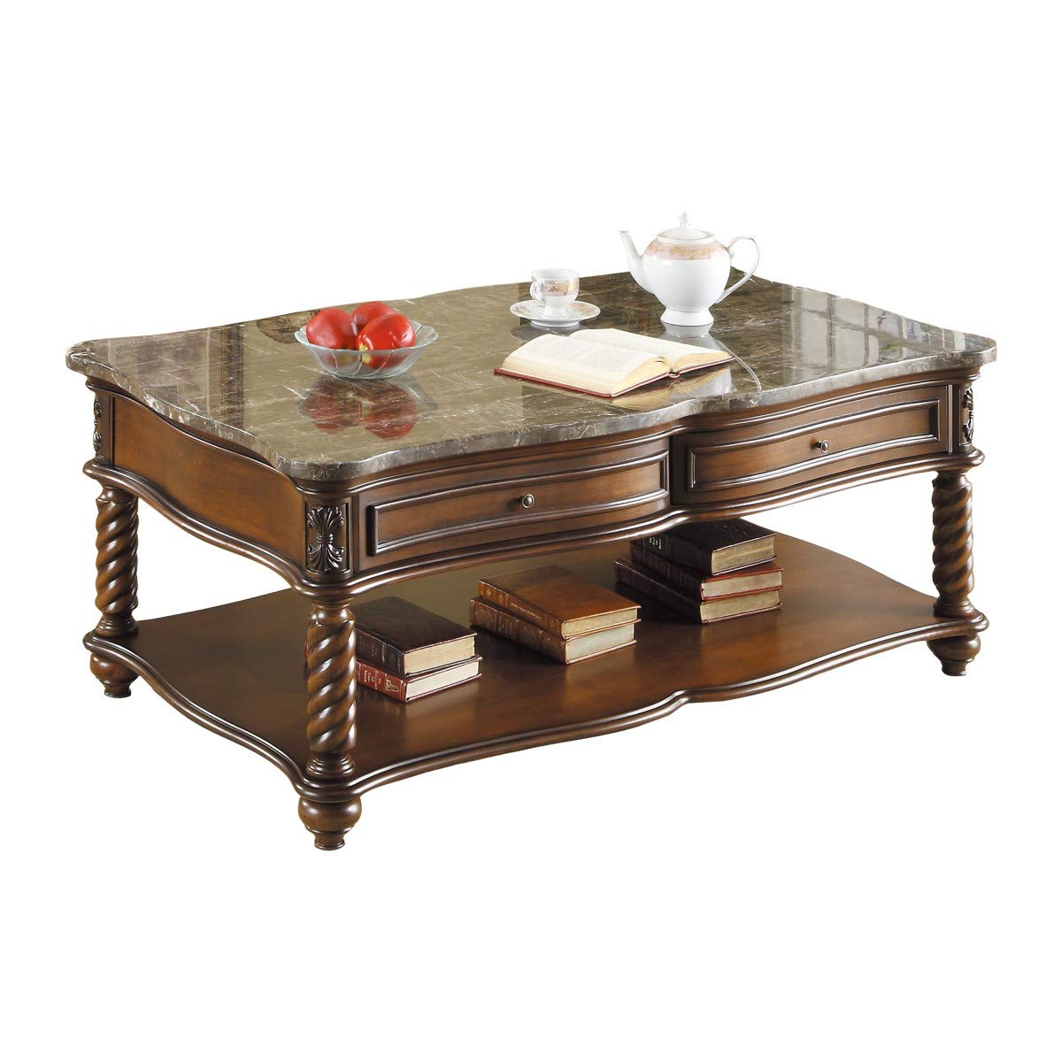 Stylish Homelegance Mahogany Coffee Table for Living Room - Elegant Centerpiece for Home Decor & Entertaining