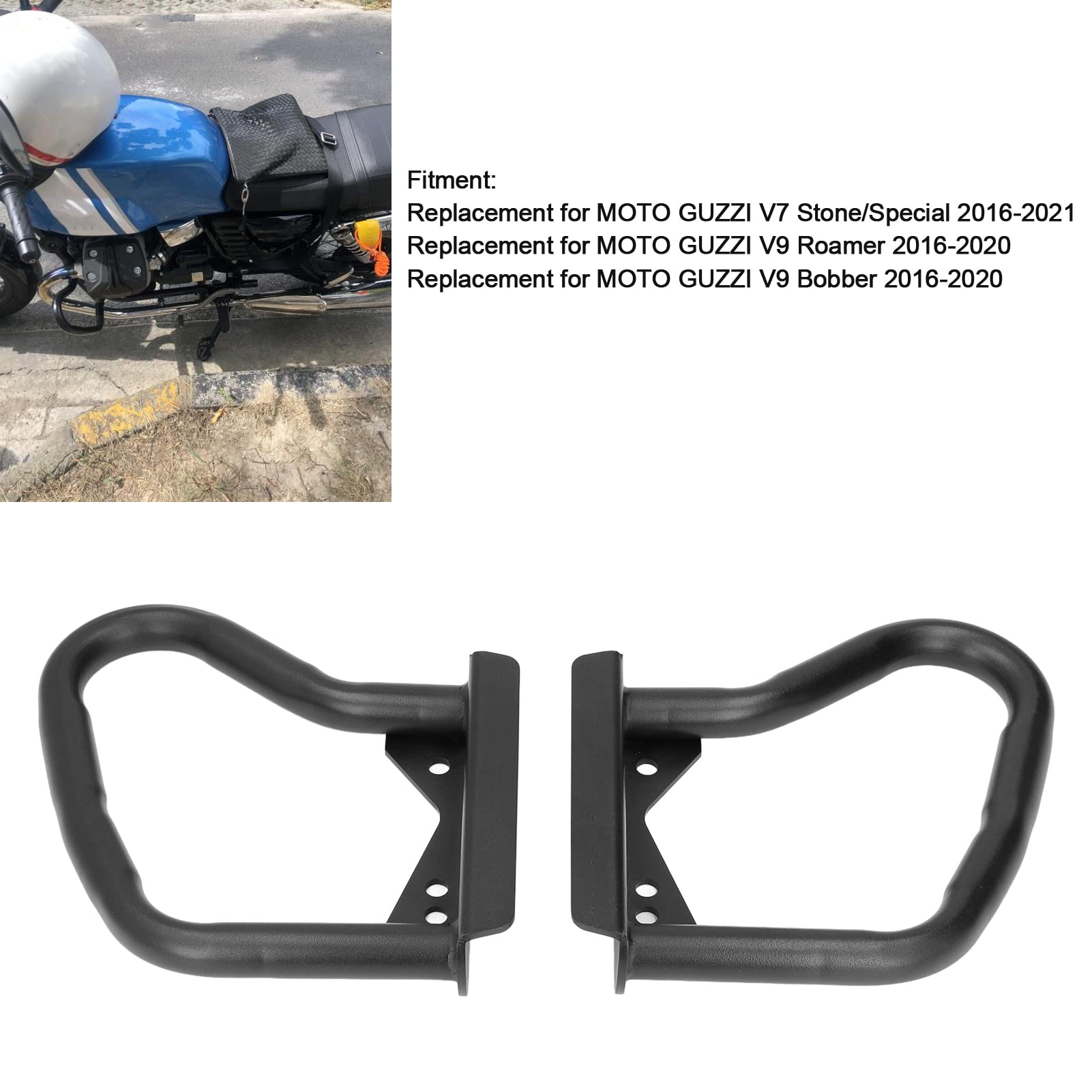 Aramox 25mm/1.0in Motorcycle Engine Guard Crash Bar - Replacement for MOTO GUZZI V7 Stone Special (2016-2021) - Heavy Duty Protection for Off-Road & Street Riding