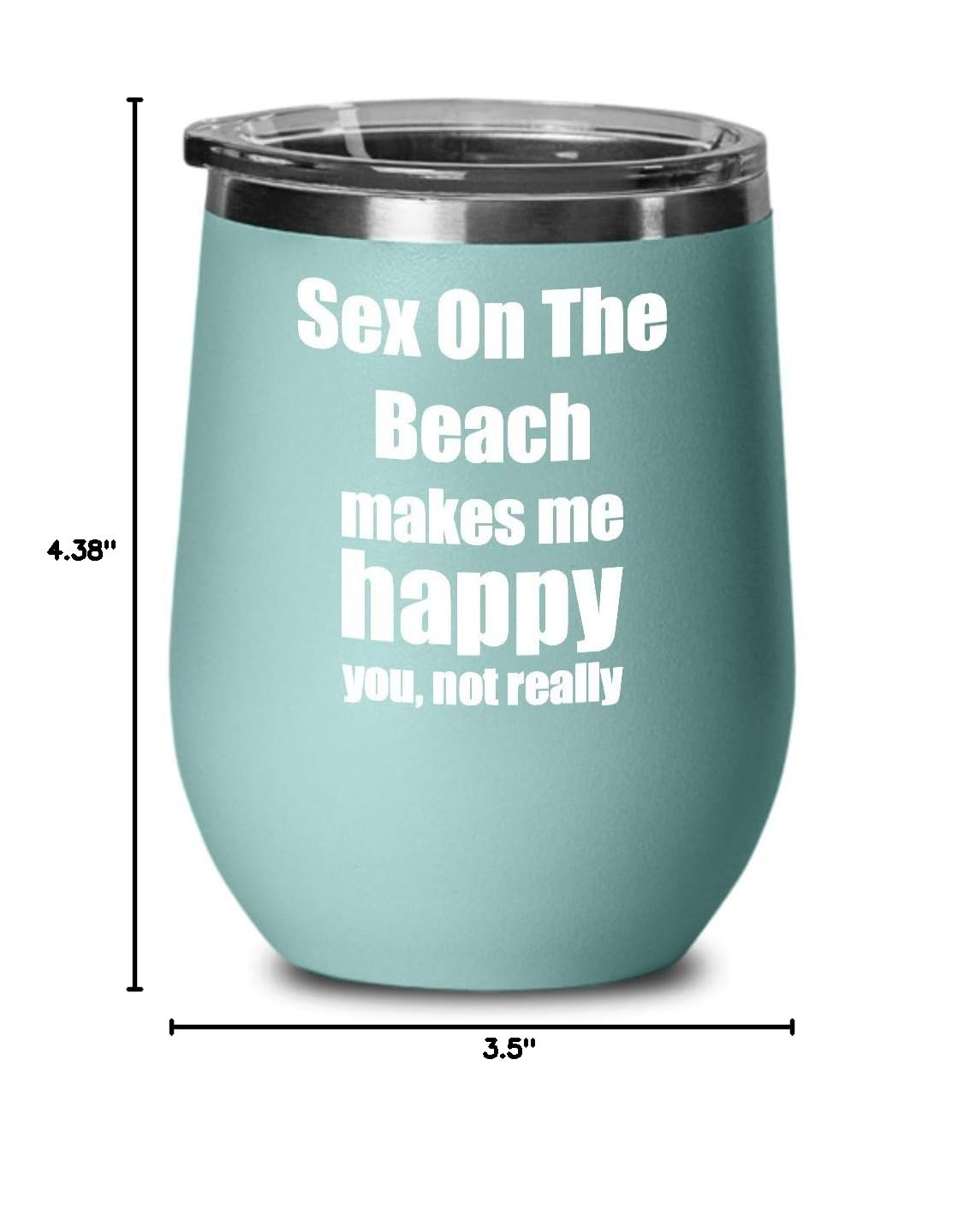 Sex On The Beach Cocktail Wine Glass - Funny Insulated Tumbler with Lid for Alcohol Mixed Drinks - Perfect Gift for Cocktail Lovers - Great for Beach Parties, Bachelorette Events & Summer Gatherings