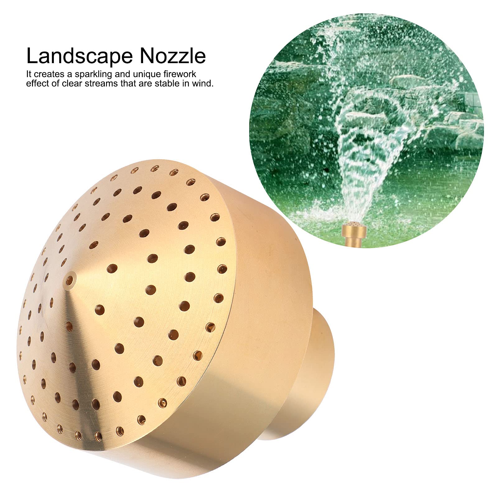High-Quality Brass Landscape Nozzle - 1 Inch (32mm) Internal Teeth Fountain Sprinkler for Small to Medium Water Features | Perfect for Museums, Libraries & Garden Irrigation Systems | Durable Strong Spray Head for Outdoor Landscaping & Decorative Water Displays