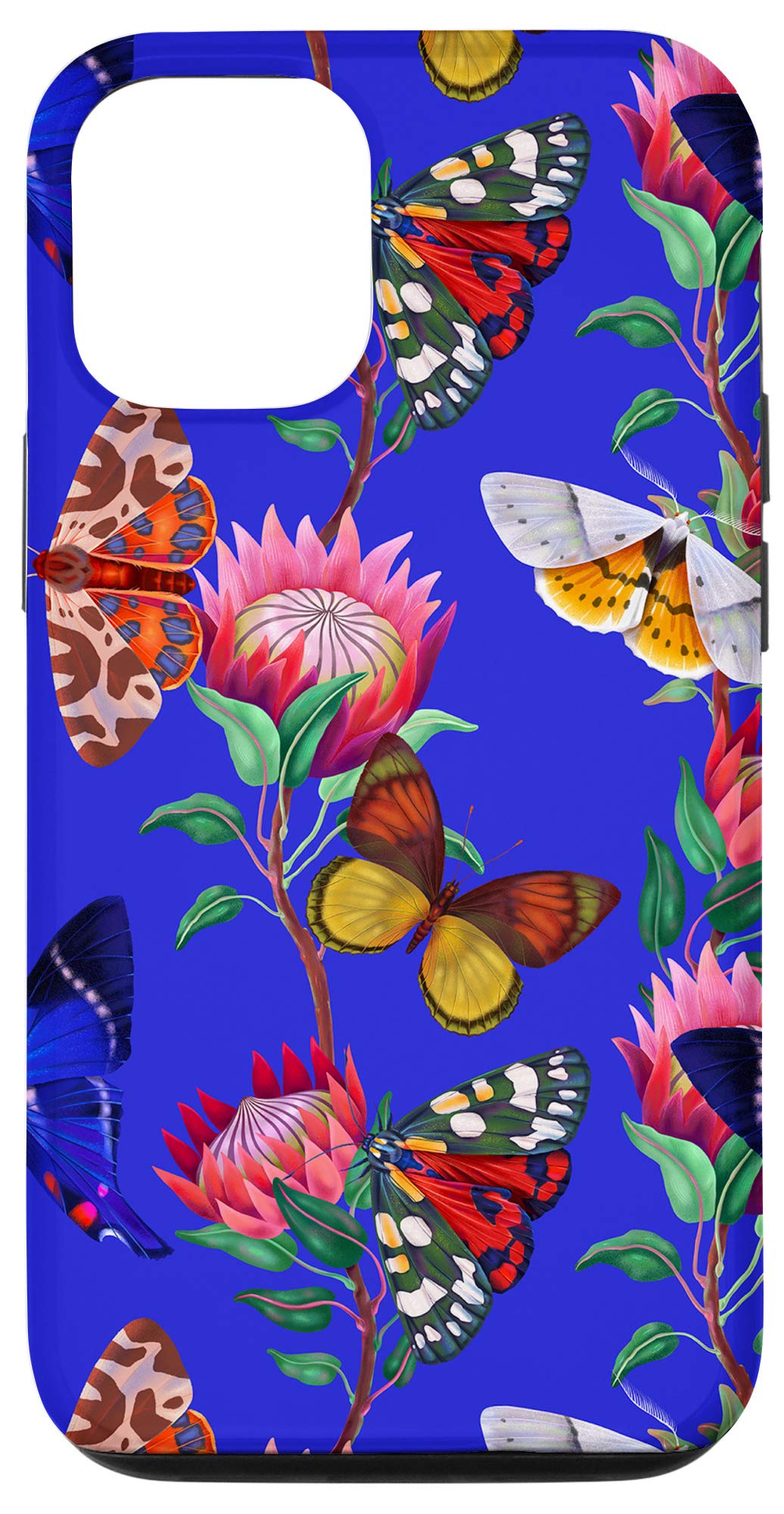 iPhone 12/12 Pro Case - Bright Blue Floral Butterfly Design | Slim Protective Cover for iPhone 12 & 12 Pro | Perfect for Daily Use, Travel & Gift Giving