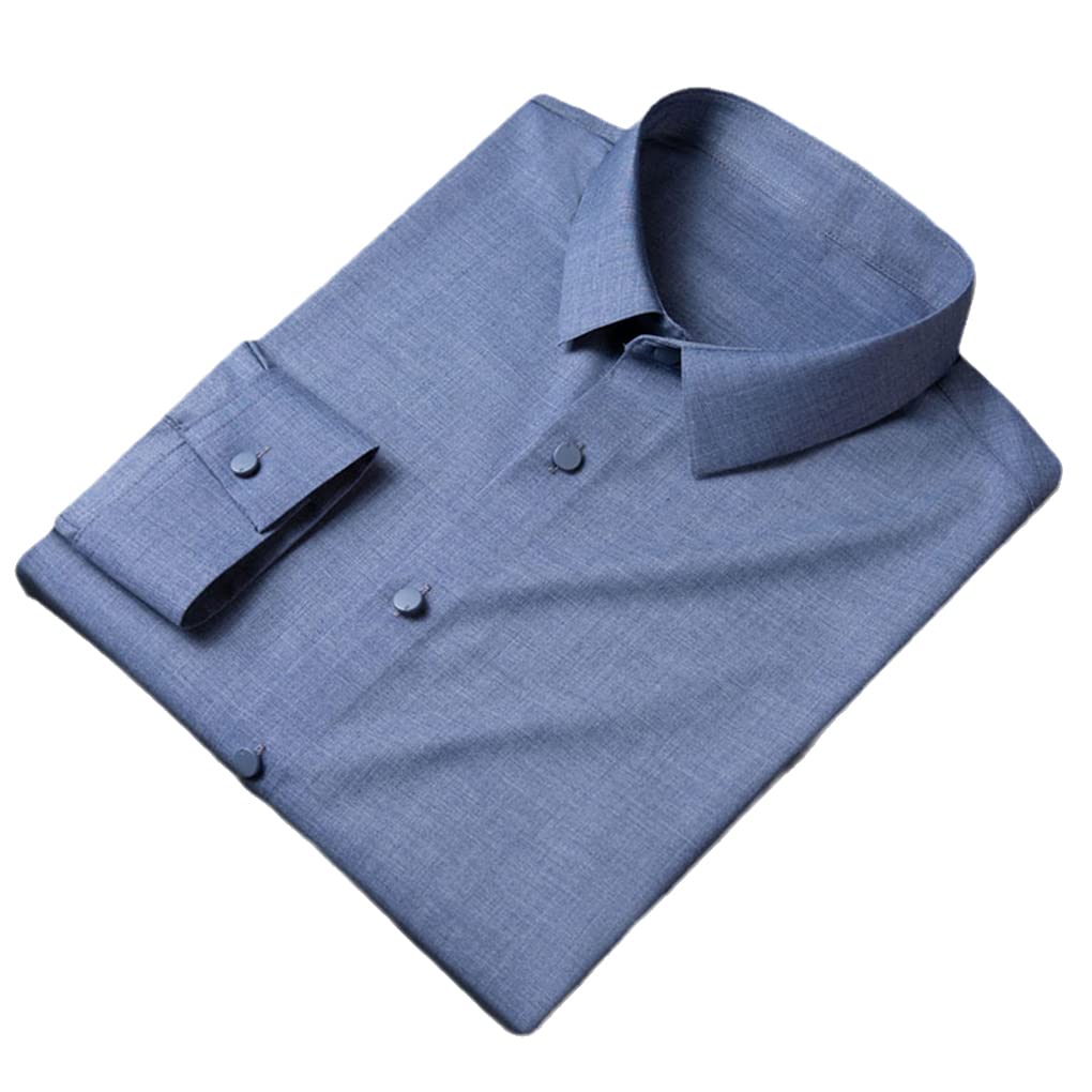 SaoBiiu Non-Iron Stretch Men's Dress Shirt - Long Sleeve Soft Formal Business Shirt for Office & Professional Wear - Perfect for Work, Interviews, and Special Occasions