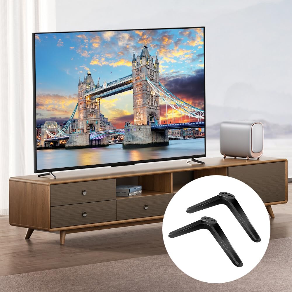 Foreverup Universal TV Stand Base Legs - Replacement Pedestal Feet for Most 32 40 49 50 55 Inch TCL ROKU TVs - Non-Slip Design with Screws Included - Quick Assembly - Perfect for Living Room, Bedroom or Home Theater Setup