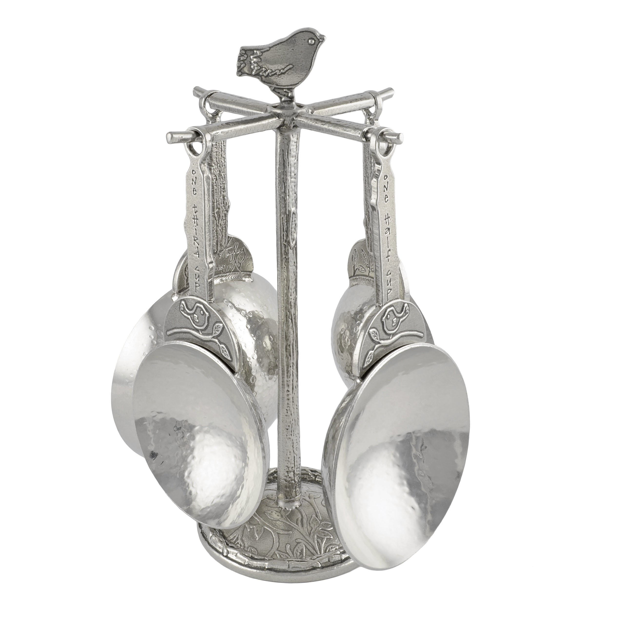 Premium Crosby & Taylor Pewter Bird Measuring Cups Set with Display Stand - Perfect for Baking, Cooking, and Kitchen Decor