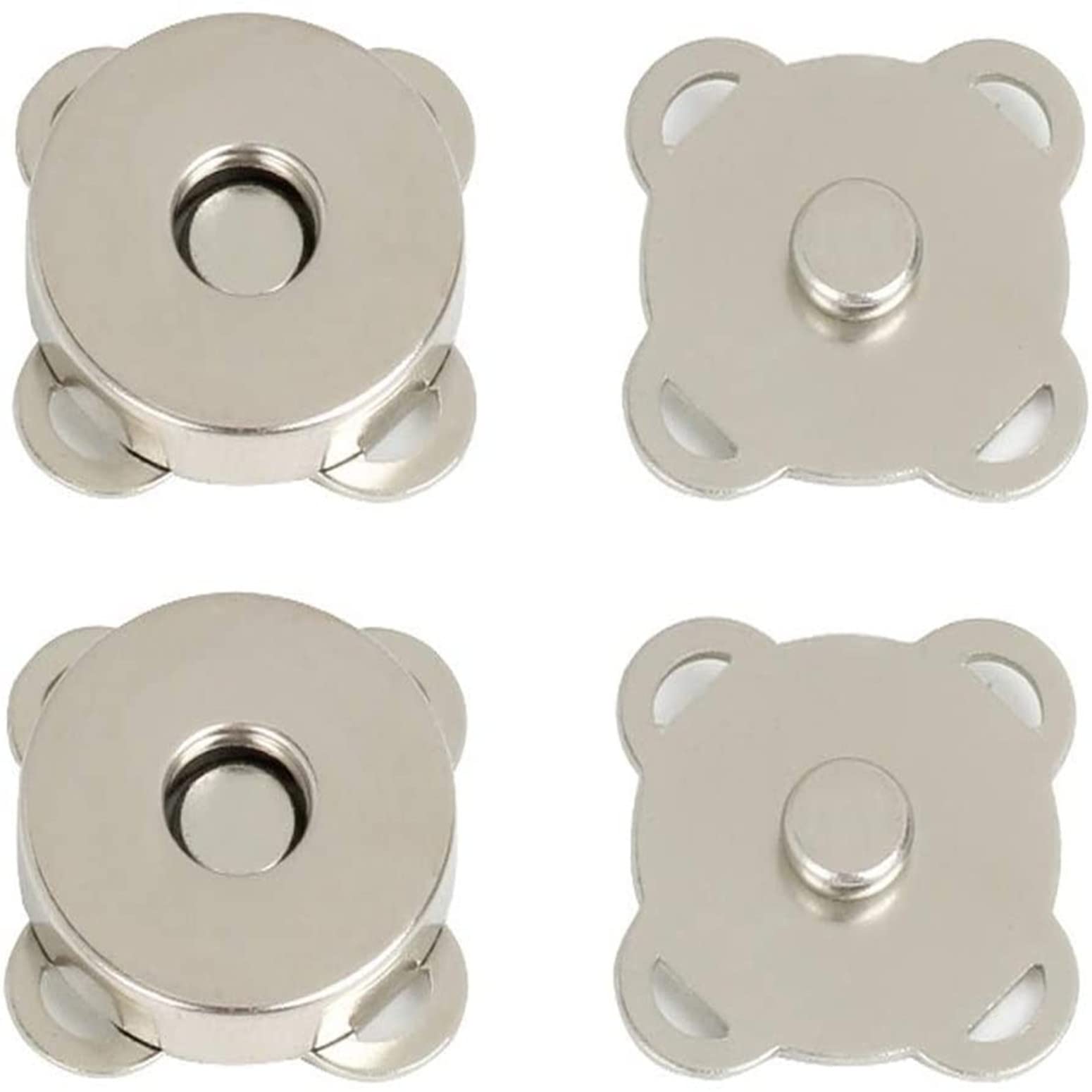 15mm Silver Magnetic Snap Buttons for Purses, Bags, Handbags & Clothing - DIY Sewing Fasteners for Crafting & Scrapbooking - Secure Magnetic Closures for Wallets, Jackets & DIY Projects