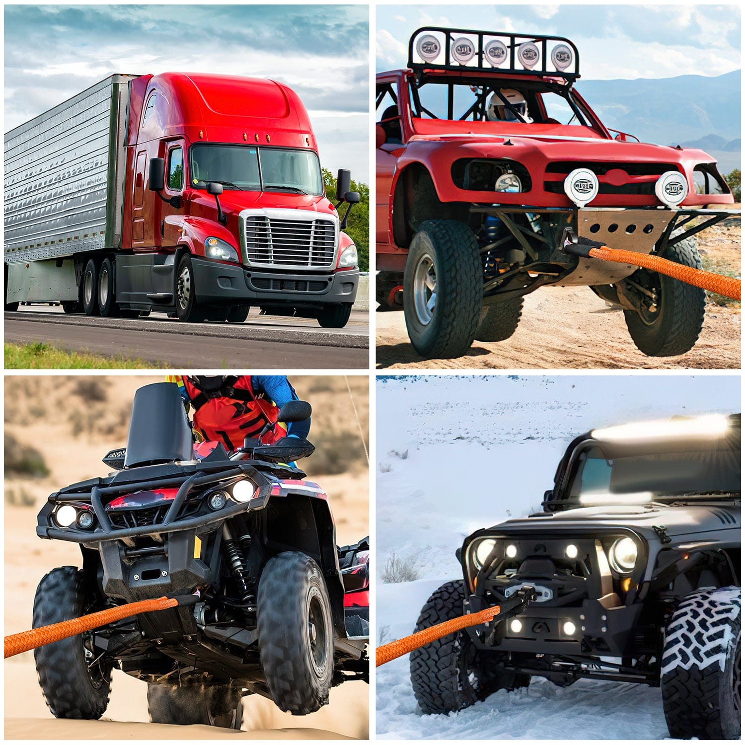1in x 30ft Heavy Duty Kinetic Recovery Rope 33000LBS Capacity - Off-Road Vehicle Recovery, Towing, Jeep & Truck Rescue Accessories for Outdoor Adventures