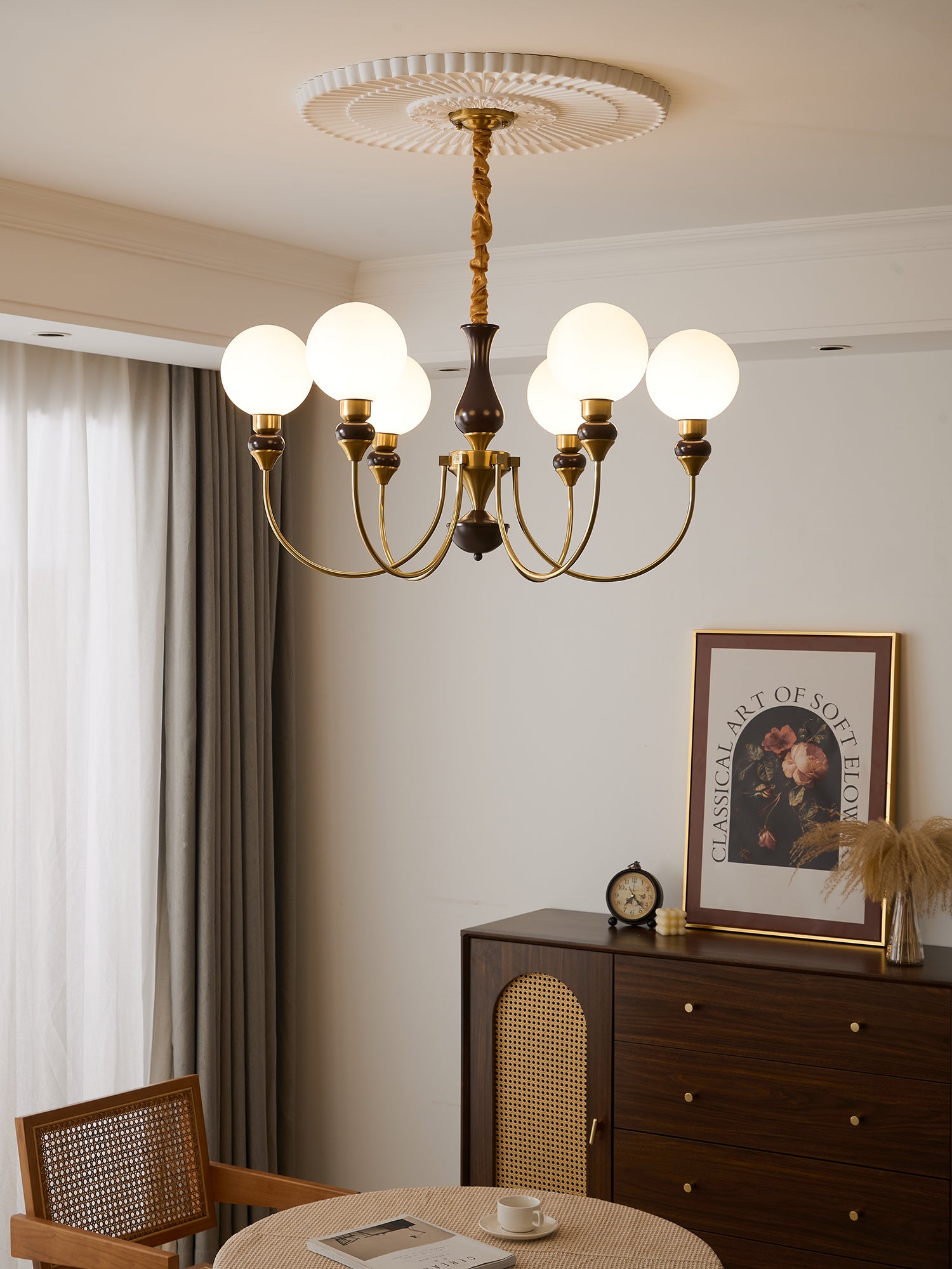 Helena Curve Chandelier - Modern Crystal Ceiling Light Fixture for Dining Room, Living Room & Bedroom | Elegant Home Decor Lighting