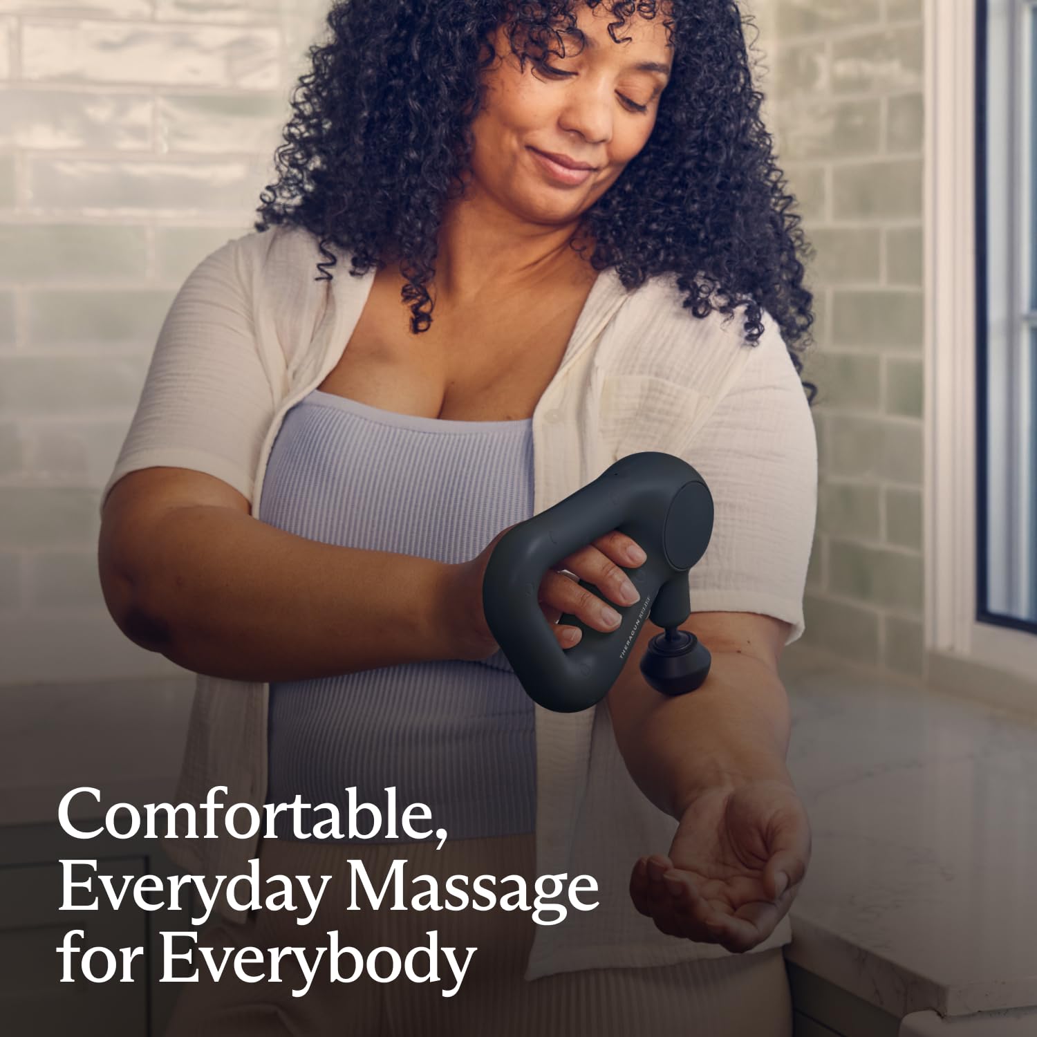 TheraGun Relief Quiet Deep Tissue Massage Gun - Bluetooth Enabled Percussion Massager for Neck, Back, Leg & Shoulder Pain - Portable Muscle Recovery Device for Athletes & Home Use (Black)