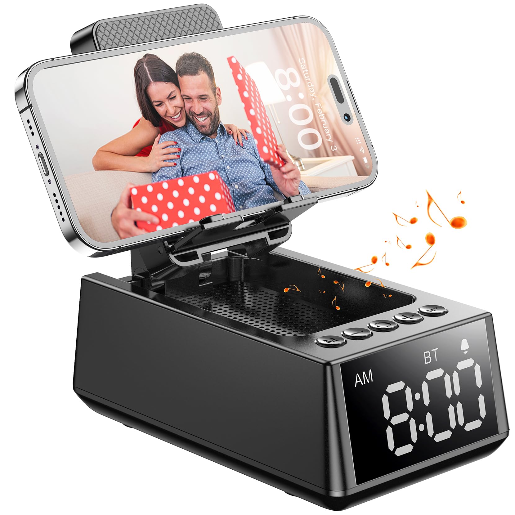 Bluetooth Speaker with Phone Stand - HD Sound, Anti-Slip Base | Perfect Gift for Birthday, Home & Office Use