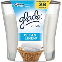 Glade Clean Linen Scented Jar Candle 3.8 Oz - Fresh Home Fragrance for Living Room, Bedroom & Bathroom