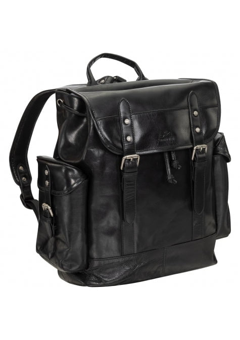 Mancini Buffalo Collection Genuine Leather Backpack for 15.6 Inch Laptop & Tablet - Durable Work Bag for Men & Women, Perfect for Office, School, Travel & Daily Commute