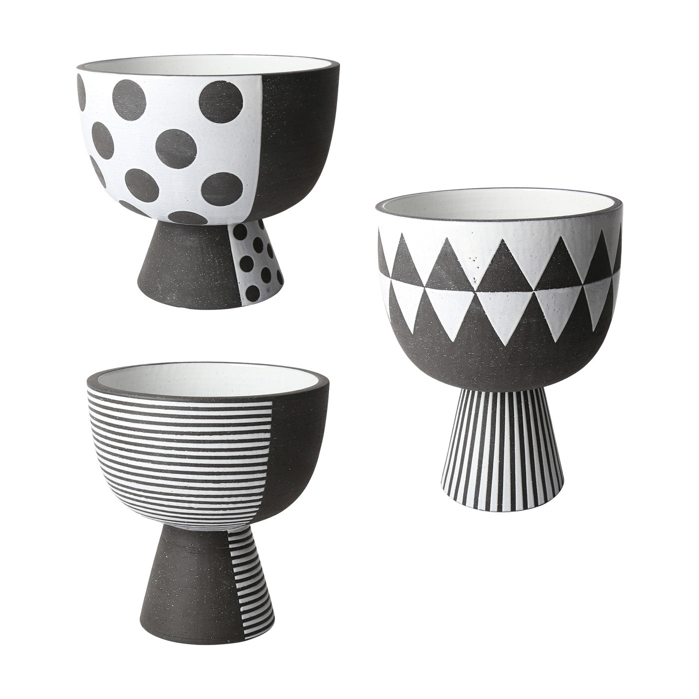 Palm Springs Pottery Trio - Handcrafted Ceramic Planters Set of 3 for Succulents & Small Plants | Perfect for Home Decor, Office Desk & Gift Giving