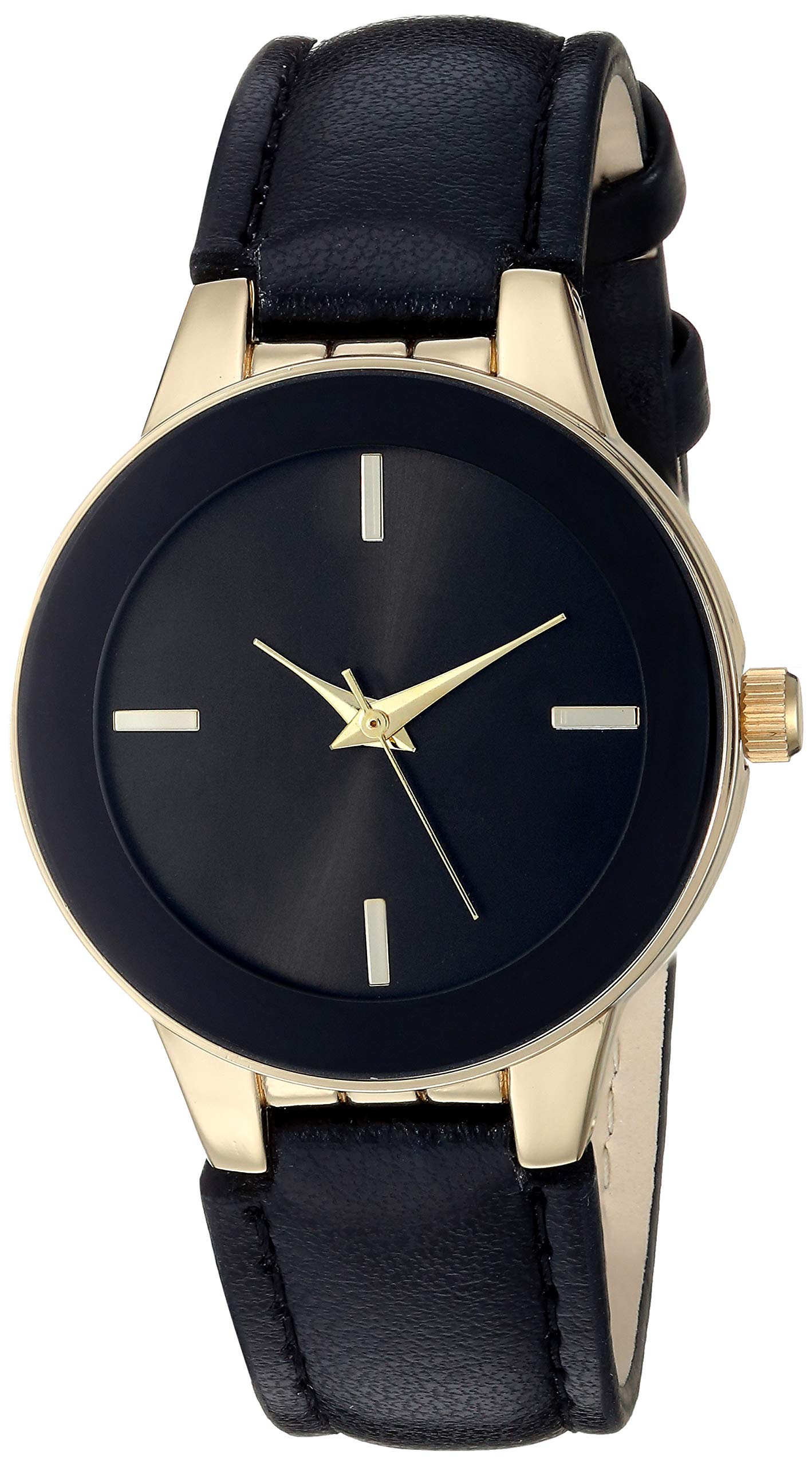 Amazon Essentials Women's Faux Leather Strap Watch - Water Resistant Casual & Dress Wristwatch for Everyday Wear, Office, and Special Occasions