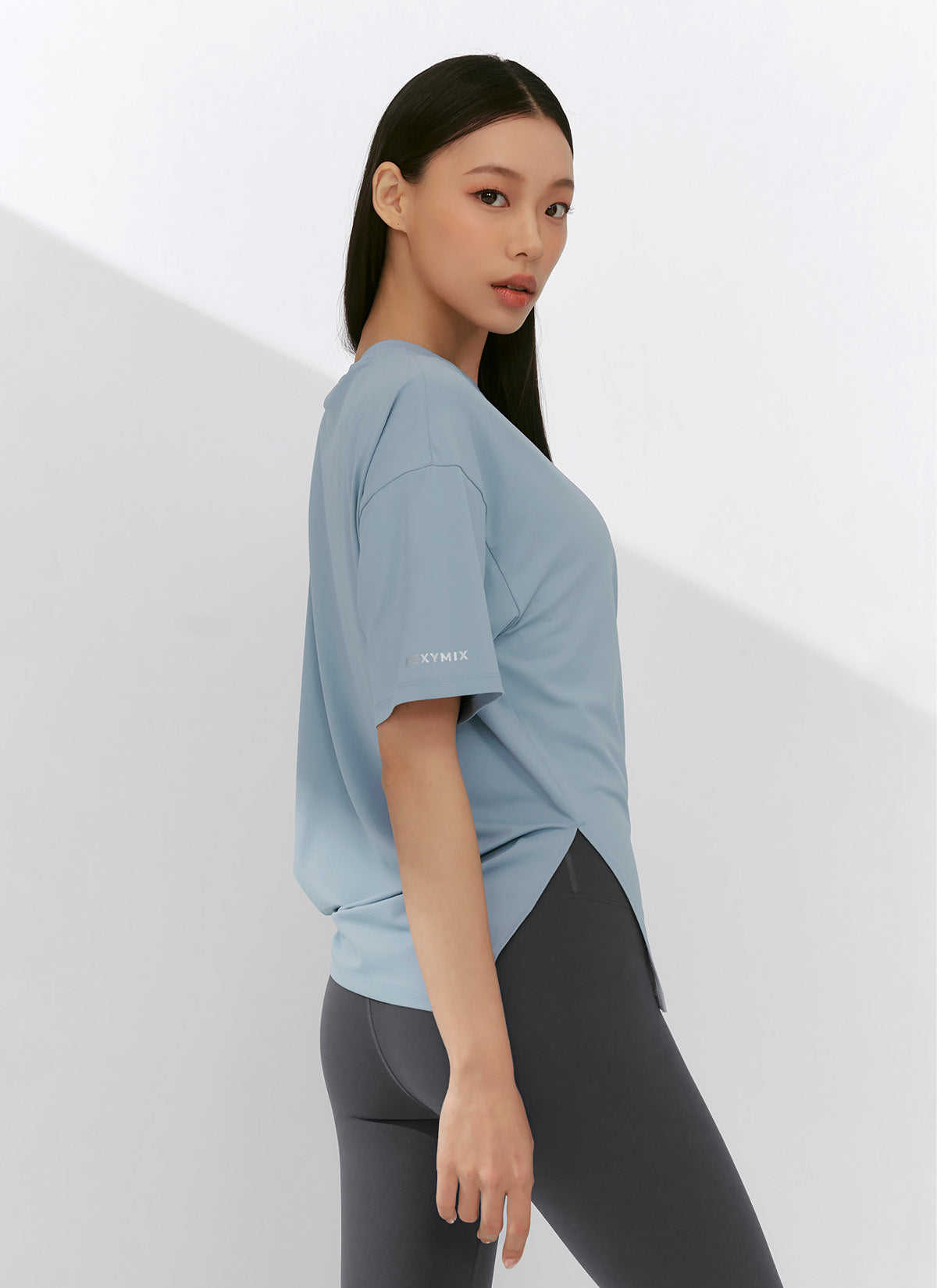 Lightweight Ice Feather 2.0 Unbalanced Loose Fit Short Sleeve T-Shirt for Women - Perfect for Casual Wear, Summer Outfits & Street Style Fashion