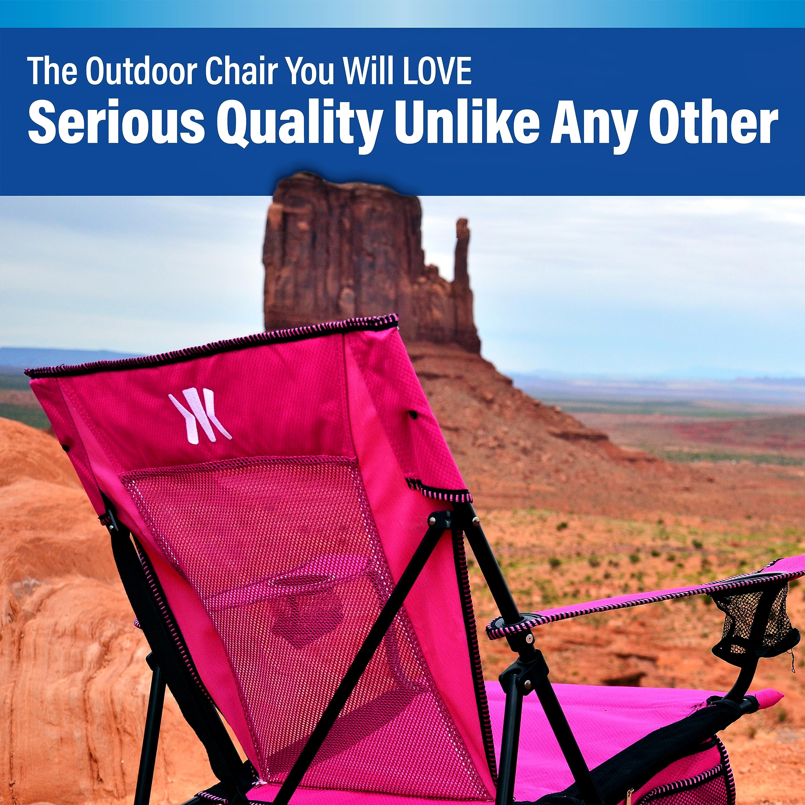 Kijaro Dual Lock Portable Camping Chair - Lightweight Folding Chair for Outdoor, Beach, Picnic, Sports, Lawn & Backyard - Adjustable & Sturdy with Dual Lock Technology - Perfect for Camping, Hiking, BBQs & Tailgating (Hanami Pink)