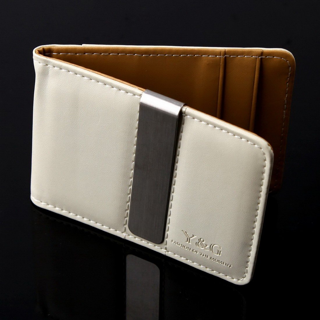 Premium Brown/Beige Genuine Leather Men's Wallet with Money Clip - Slim RFID Blocking Credit Card Holder & Magnetic Cash Clip MW1001 - Perfect for Business, Travel & Everyday Use