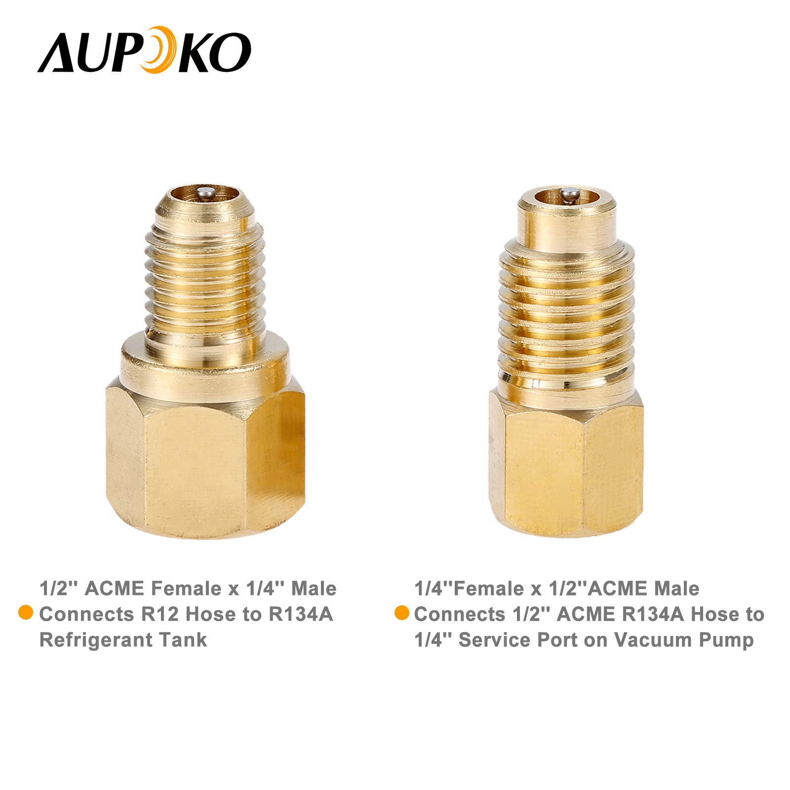 R12 R22 to R134a Adapter Kit - A/C Refrigerant Conversion Adapters with Valve Core Remover, 1/4