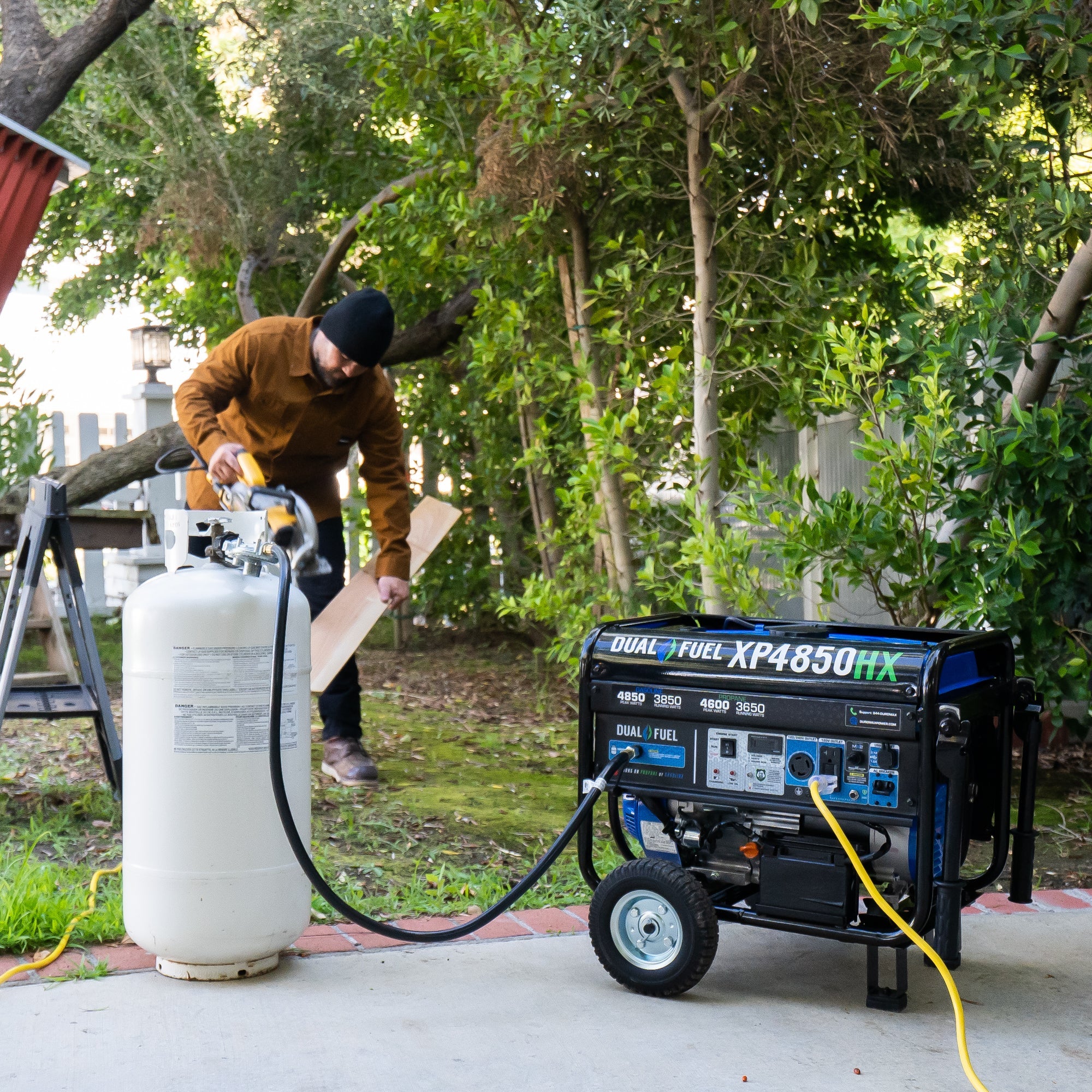 DuroMax XP4850HX 3850W/4850W Dual Fuel Portable Generator with CO Alert & Electric Start - Perfect for Home Backup Power, Camping, and Emergency Use