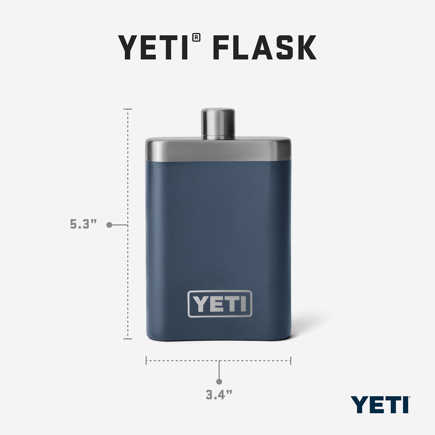 YETI 7 oz Stainless Steel Flask with Funnel - Insulated Travel Whiskey Liquor Bottle for Camping, Hiking & Outdoor Adventures