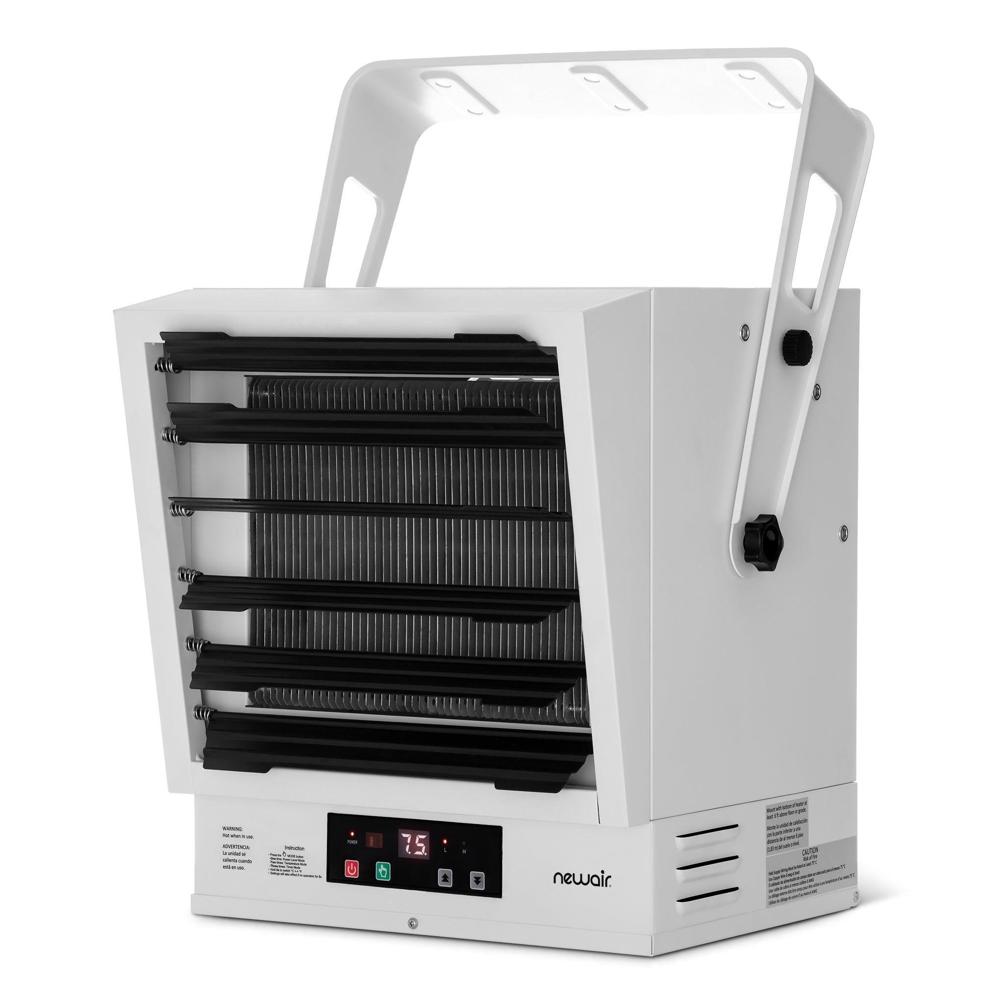 Newair® Hardwired Electric Garage Heater - 1500W Ceiling/Wall Mount Space Heater with Thermostat - Perfect for Workshops, Basements & Cold Storage Areas