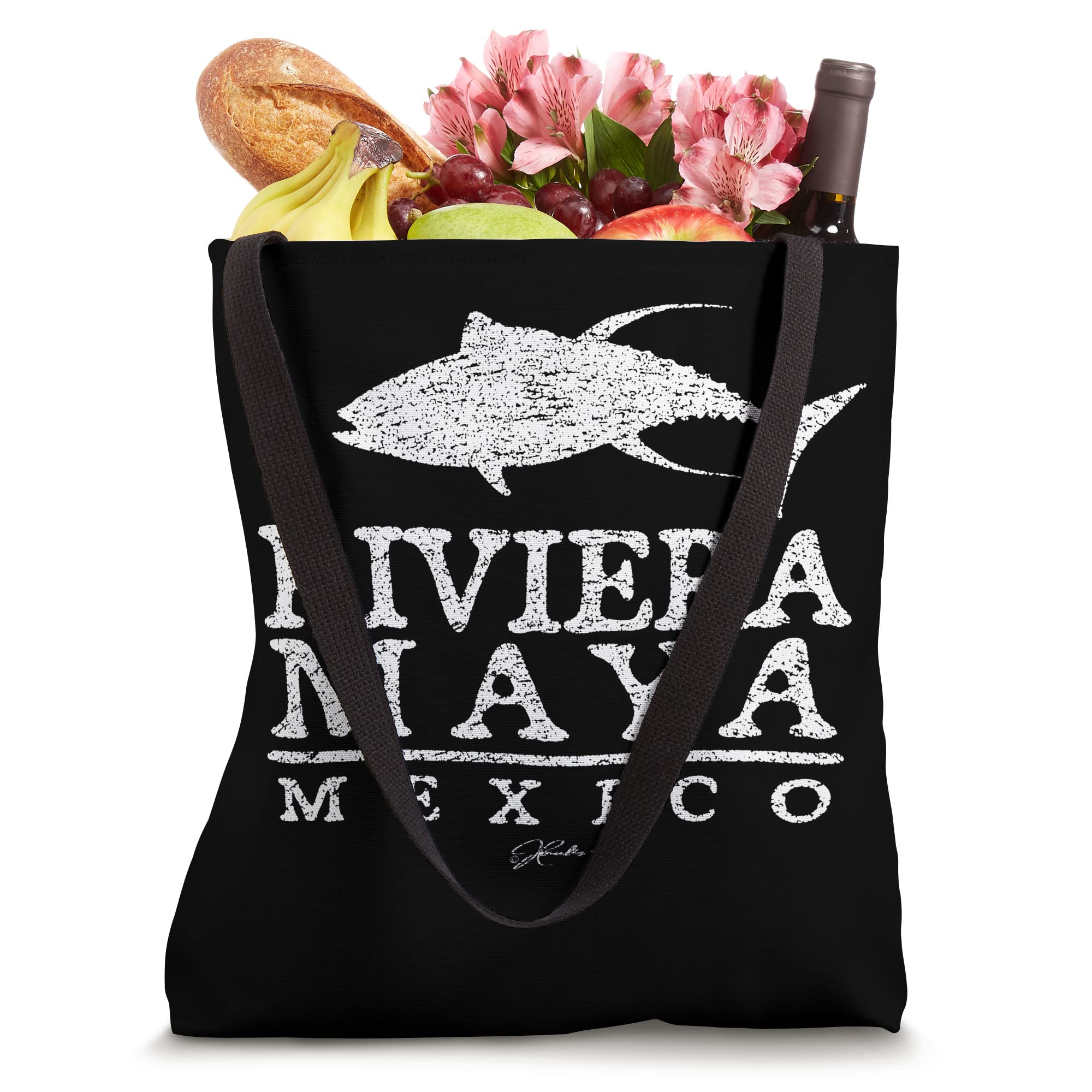 JCombs: Stylish Yellowfin Tuna Tote Bag from Riviera Maya Mexico - Perfect for Beach Trips, Grocery Shopping & Eco-Friendly Daily Use