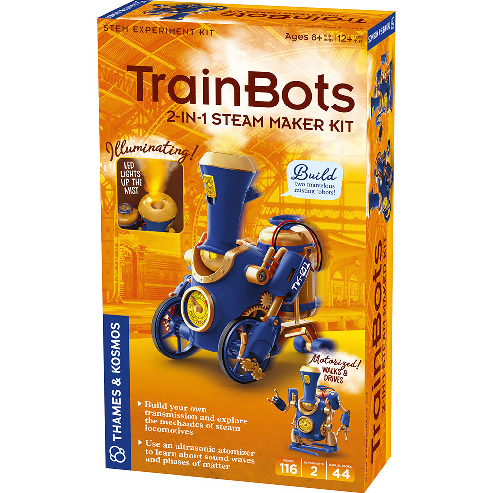 TrainBots: 2 in 1 STEAM Maker Kit for Kids - DIY Robotics Building Toy with Coding & Engineering Activities - Perfect for STEM Learning at Home or School