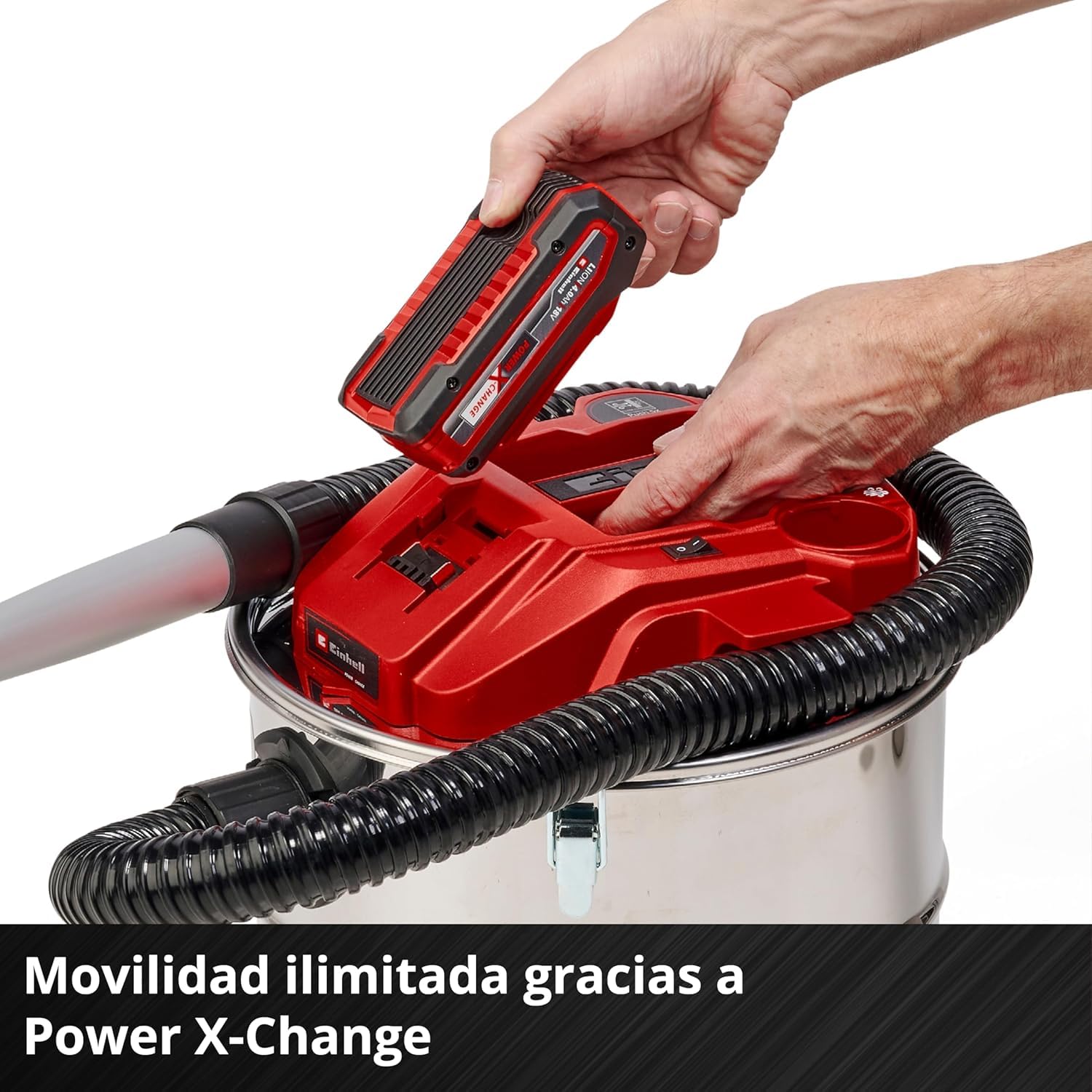 Einhell TE-AV 18/15 Li C-Solo PXC Cordless Ash Vacuum Cleaner - 100 mbar Suction, 15L Collection Tank, Li-ion Battery (Battery & Charger Not Included) - Ideal for Fireplaces, Grills, and Wood Stoves