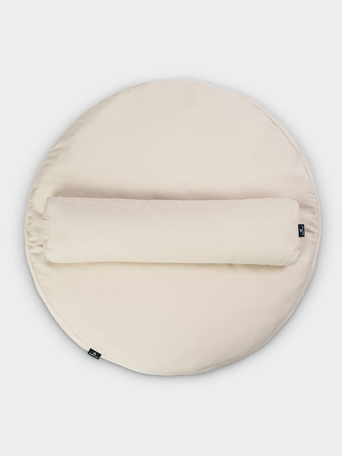 Organic Round Zabuton Meditation Cushion Kit for Yoga & Pranayama - Comfortable Floor Cushion for Meditation, Zen Practice, and Relaxation at Home or Studio