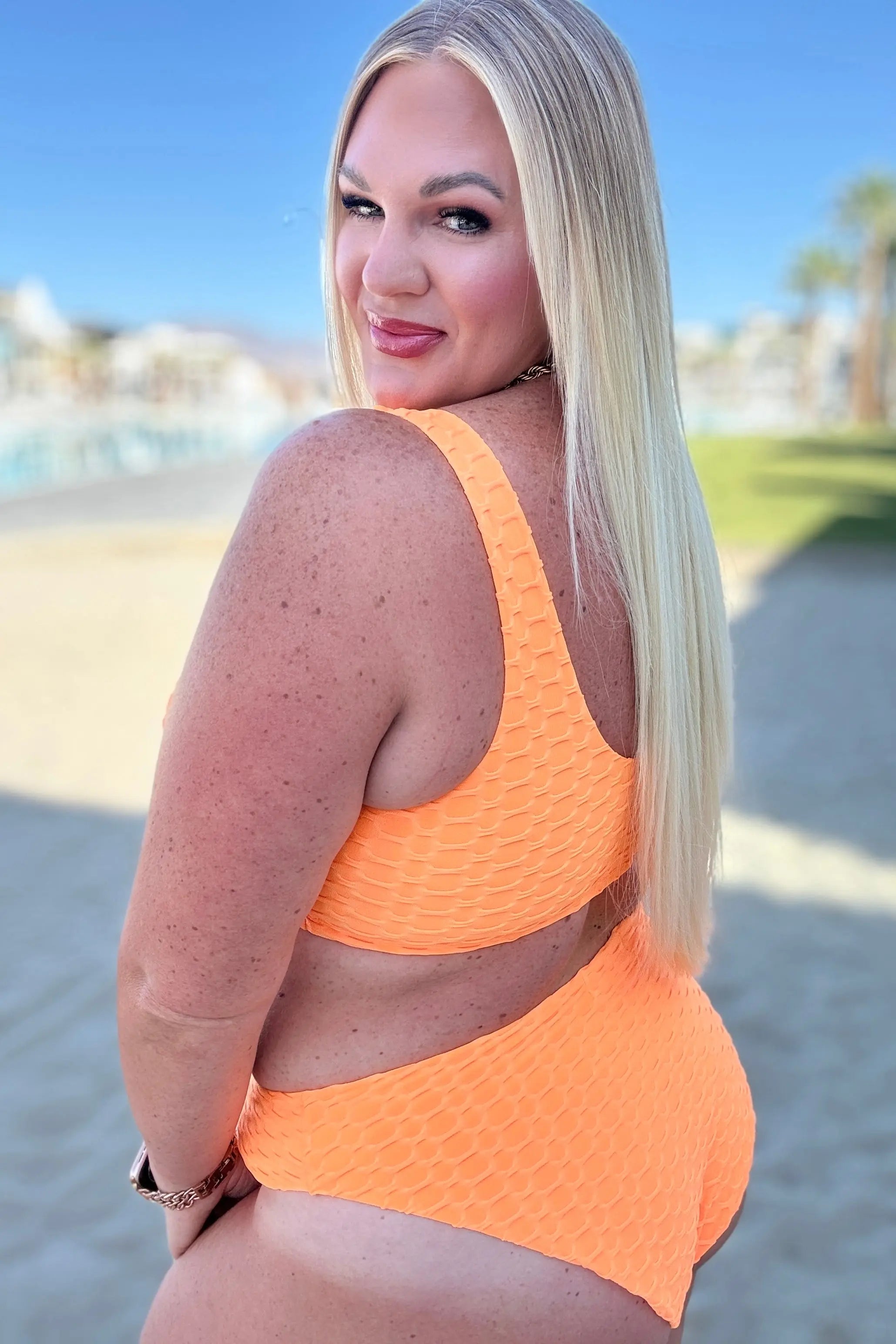 Oh So Orange Women's Swim Top - UPF 50+ Sun Protection, Adjustable Straps, Comfortable & Stylish for Beach, Pool & Vacation