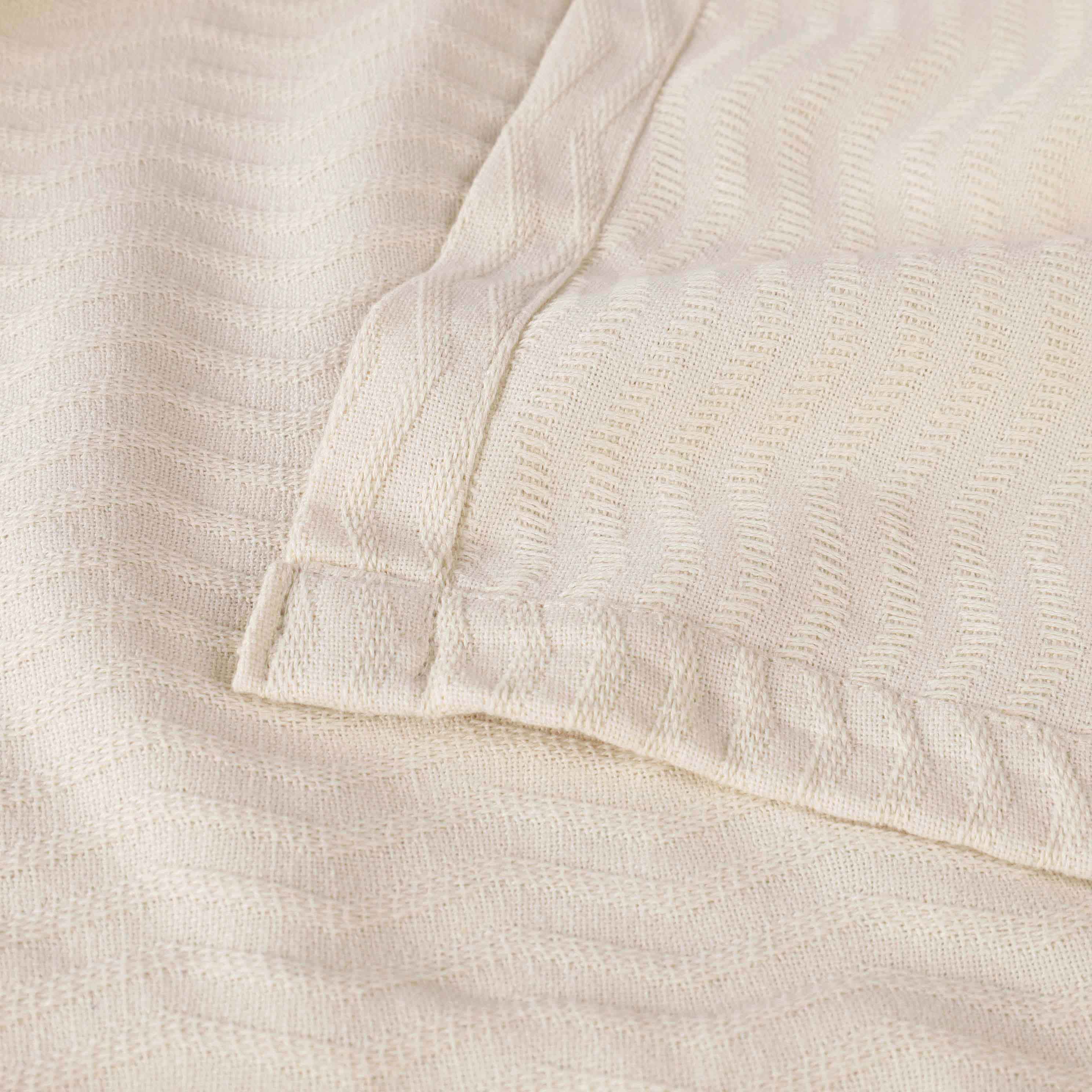 Jena Cotton Textured Chevron Lightweight Woven Blanket - Soft & Breathable Throw for Sofa, Bed & Outdoor Use - Cozy Home Decor & Picnic Essential