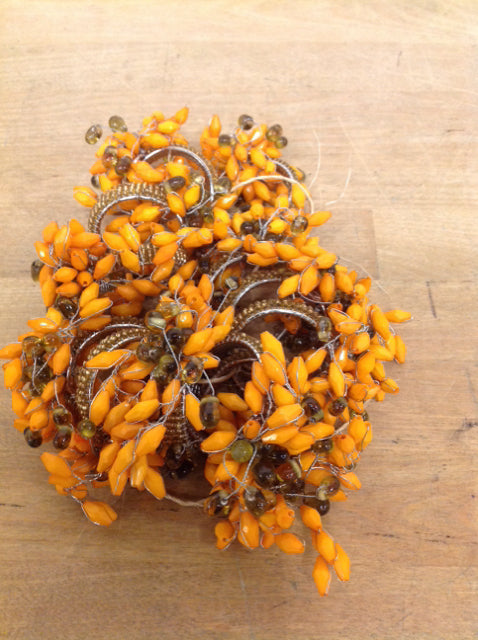 12-Pack Orange Amber Napkin Rings for Wedding, Party, and Holiday Table Decor - Elegant Dining Accessories for Formal and Casual Settings