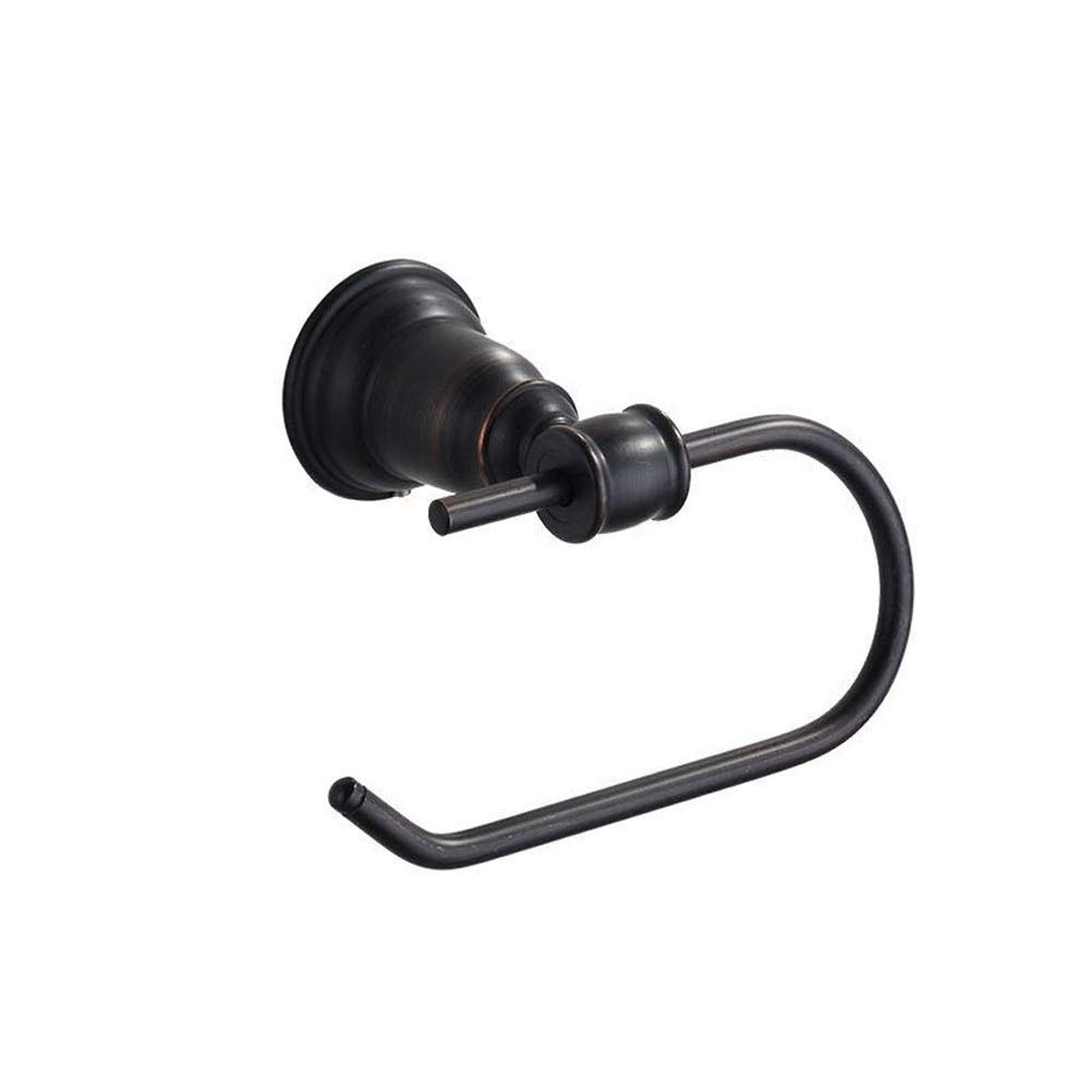 SCDZS Black Aluminum Bathroom Paper Towel Holder - Durable Coverless Toilet Paper Roll Holder for Space Saving - Perfect for Small Bathrooms, Powder Rooms & RVs